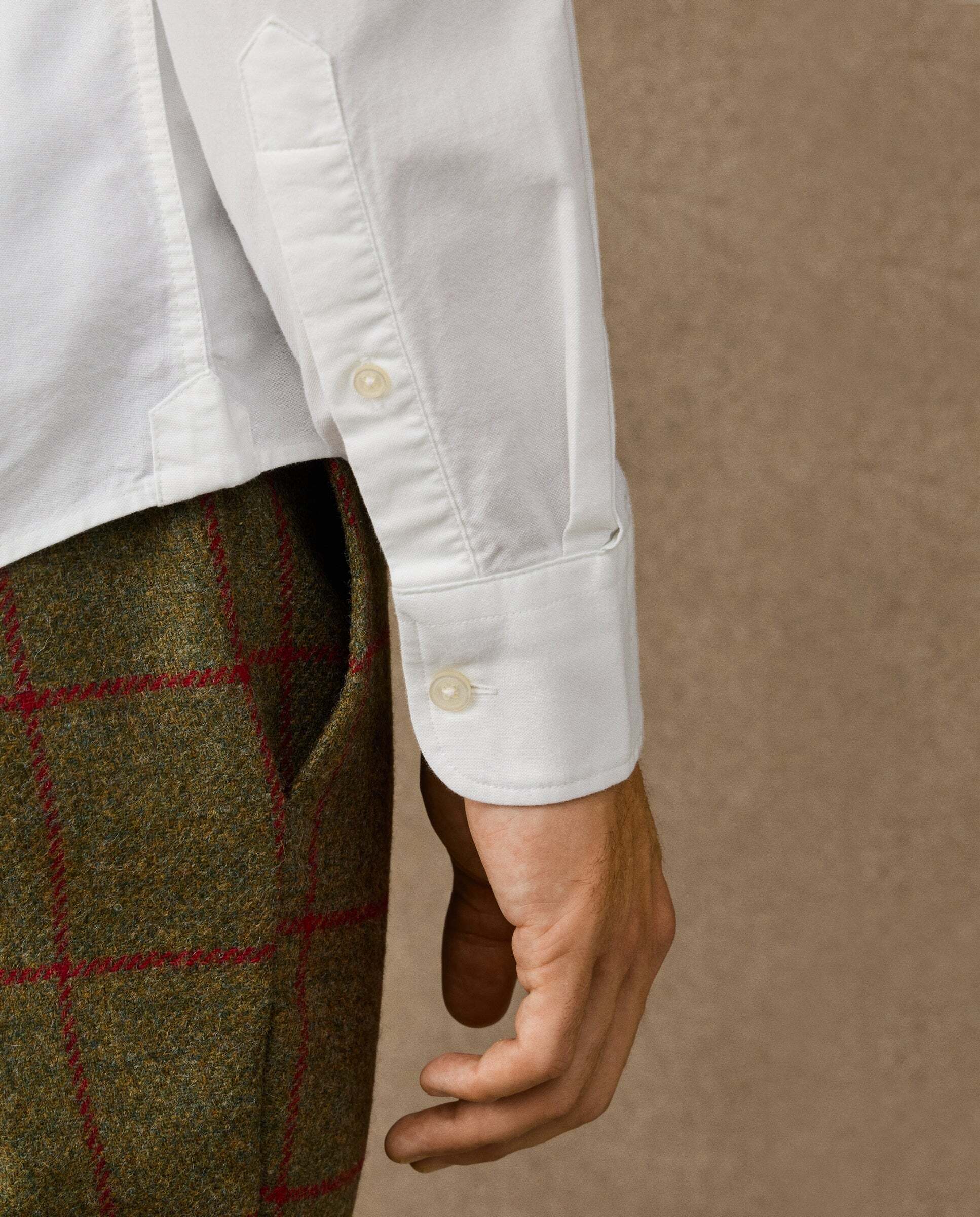 Camisa de hombre oxford lisa fit clásico - Hackett - Blanco Blanco-5