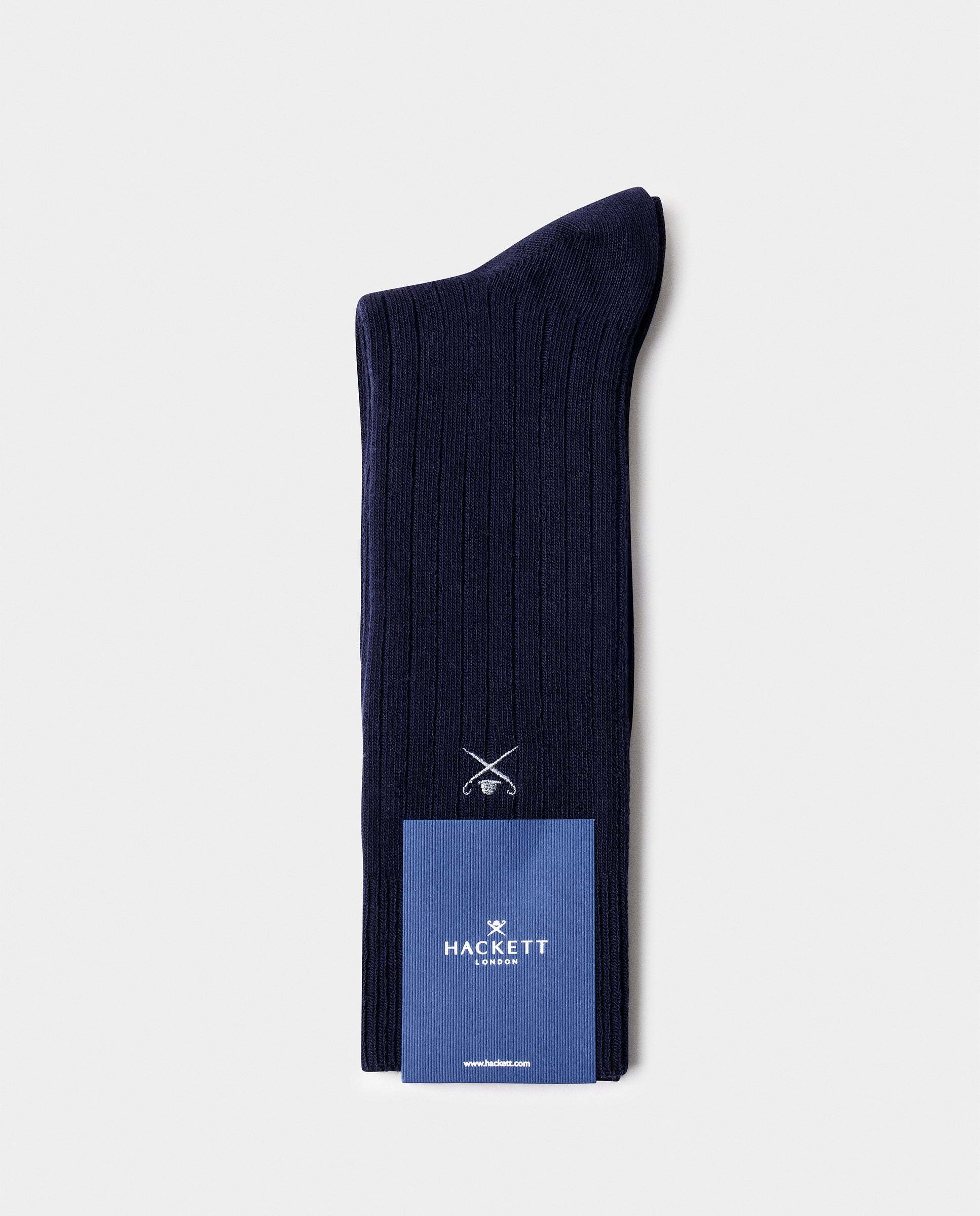 Calcetines altos gruesos de algodón mercerizado - Hackett - Azul oscuro Azul oscuro-3