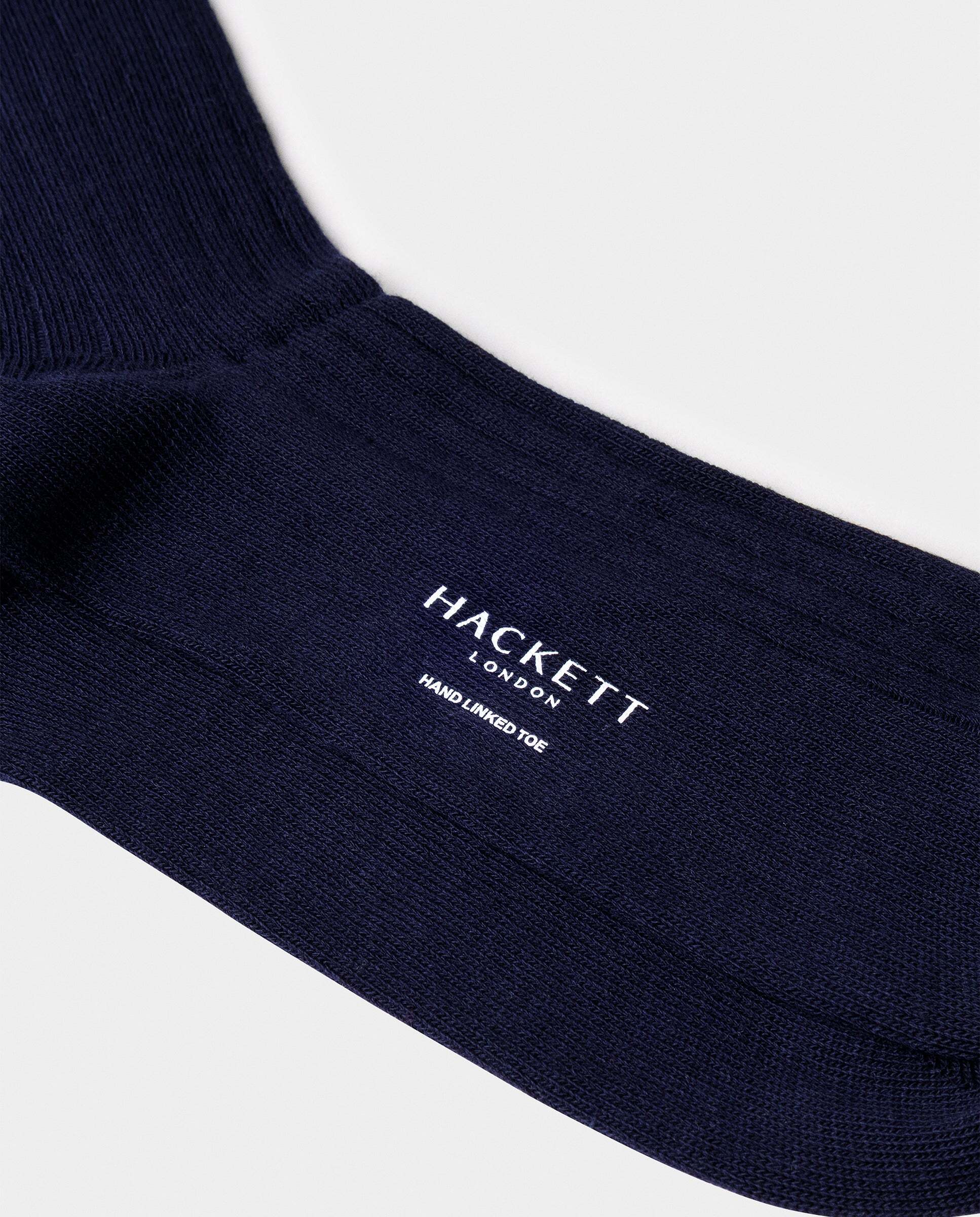 Calcetines altos gruesos de algodón mercerizado - Hackett - Azul oscuro Azul oscuro-2