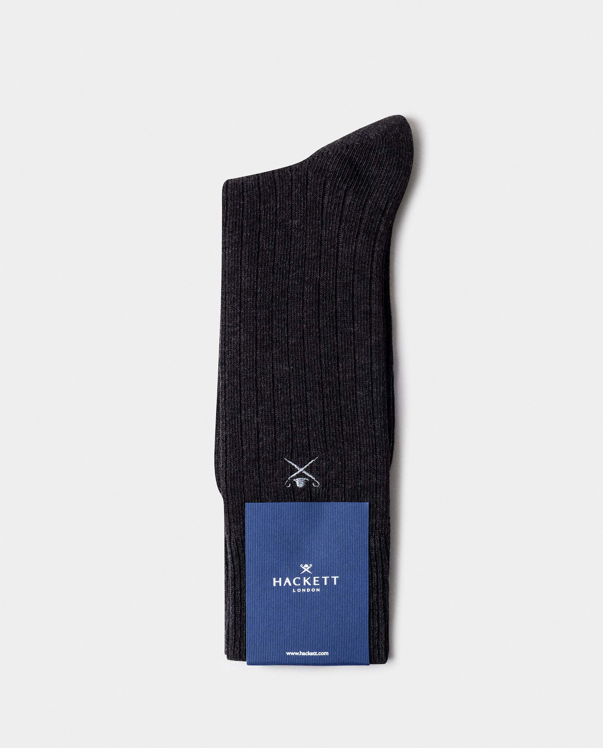 Calcetines altos gruesos de algodón mercerizado - Hackett - Gris oscuro Gris oscuro-3
