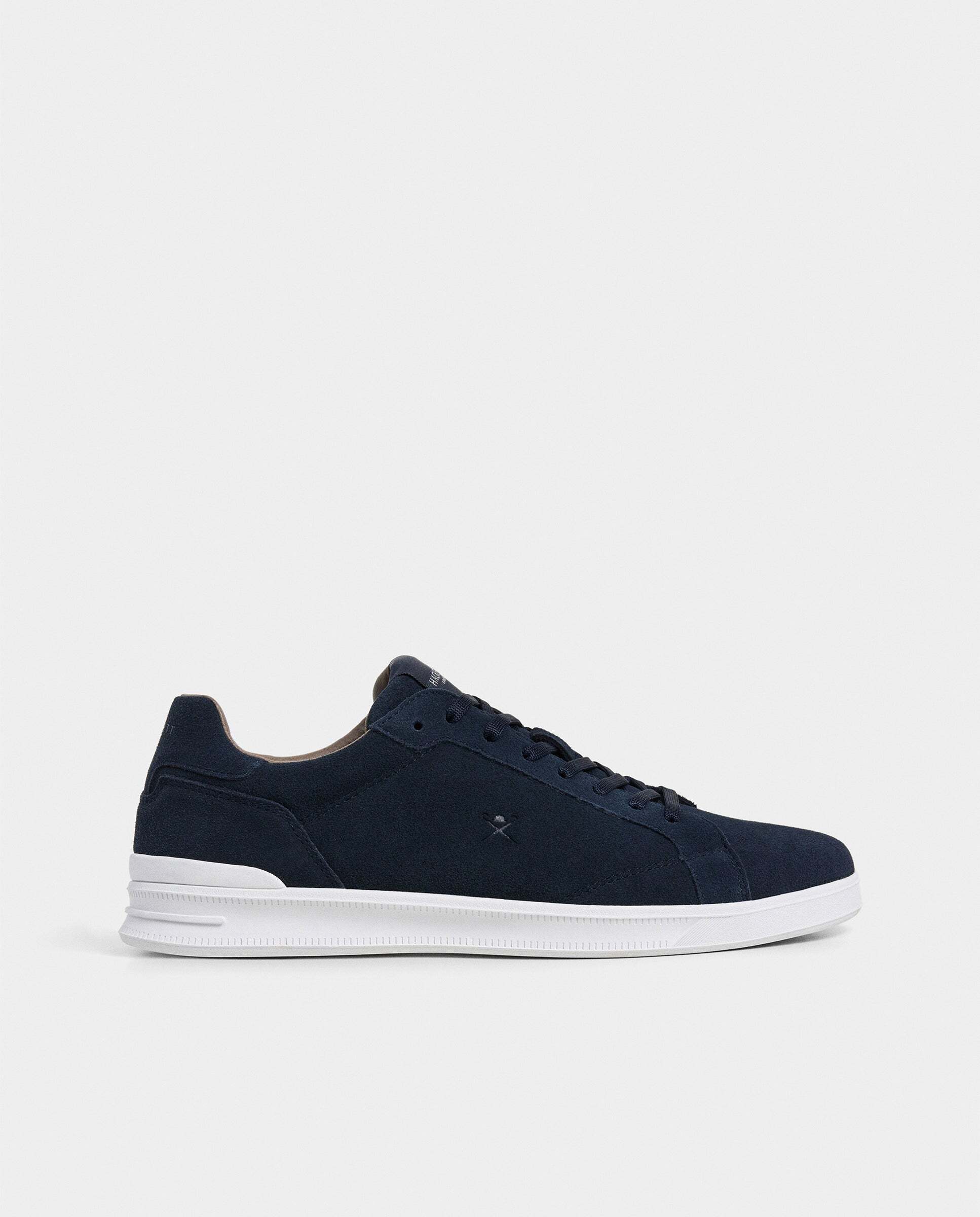 Zapatillas deportivas de hombre de ante suave y sedoso cierre cordones. - Hackett - Azul marino Azul marino-1