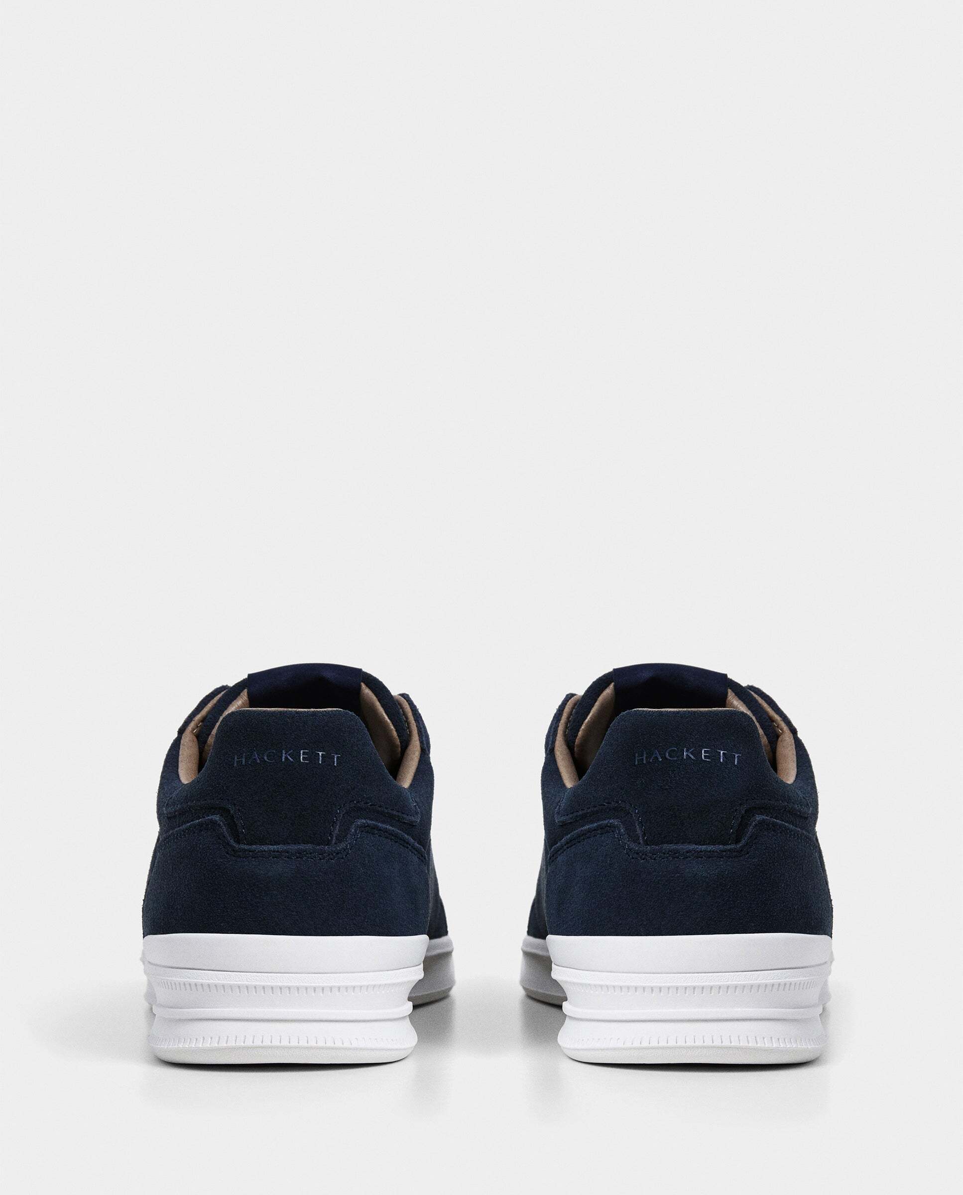 Zapatillas deportivas de hombre de ante suave y sedoso cierre cordones. - Hackett - Azul marino Azul marino-4