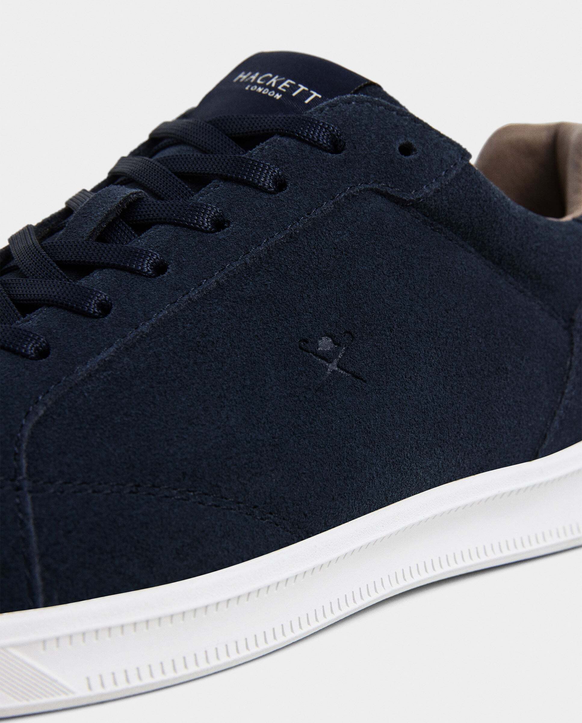 Zapatillas deportivas de hombre de ante suave y sedoso cierre cordones. - Hackett - Azul marino Azul marino-5