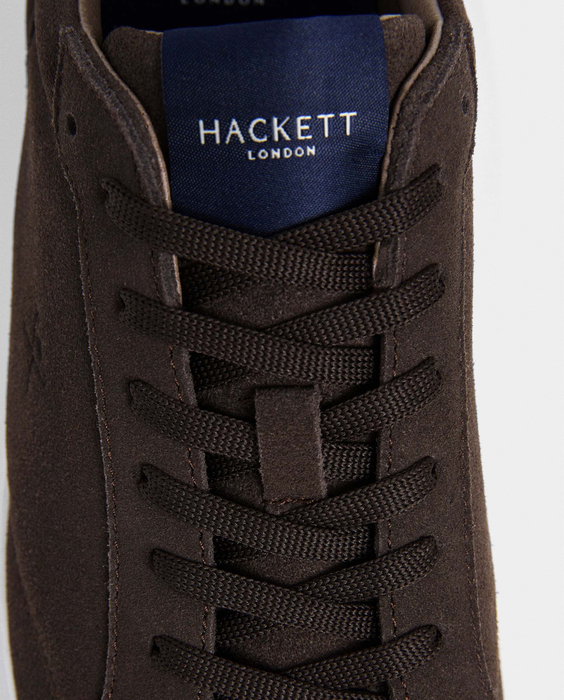 Zapatillas deportivas de hombre de ante suave y sedoso cierre cordones. - Hackett - Marrón oscuro Marrón oscuro-5