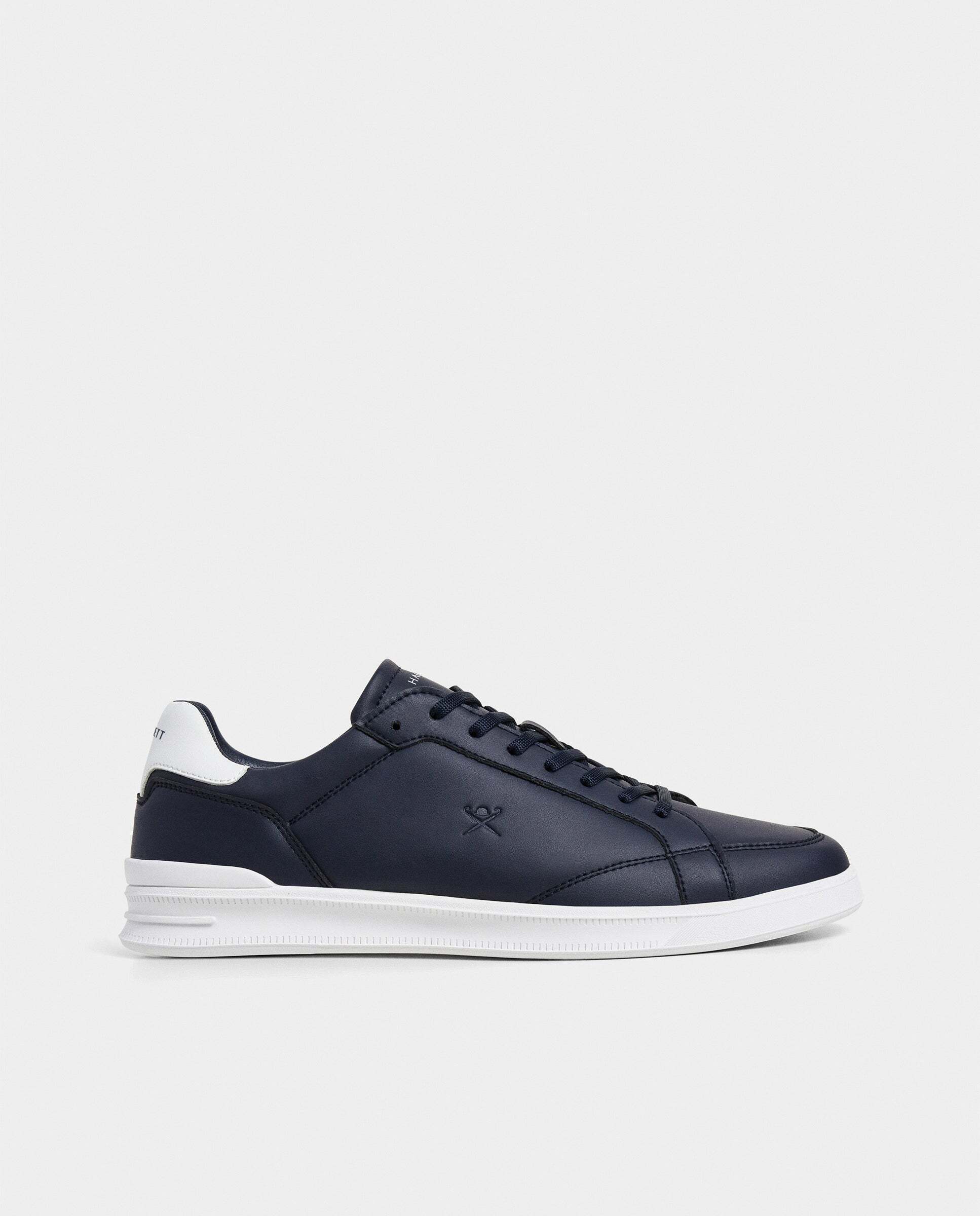 Zapatillas deportivas de hombre de cuero y ante cierre de cordones. - Hackett - Azul oscuro Azul oscuro-1