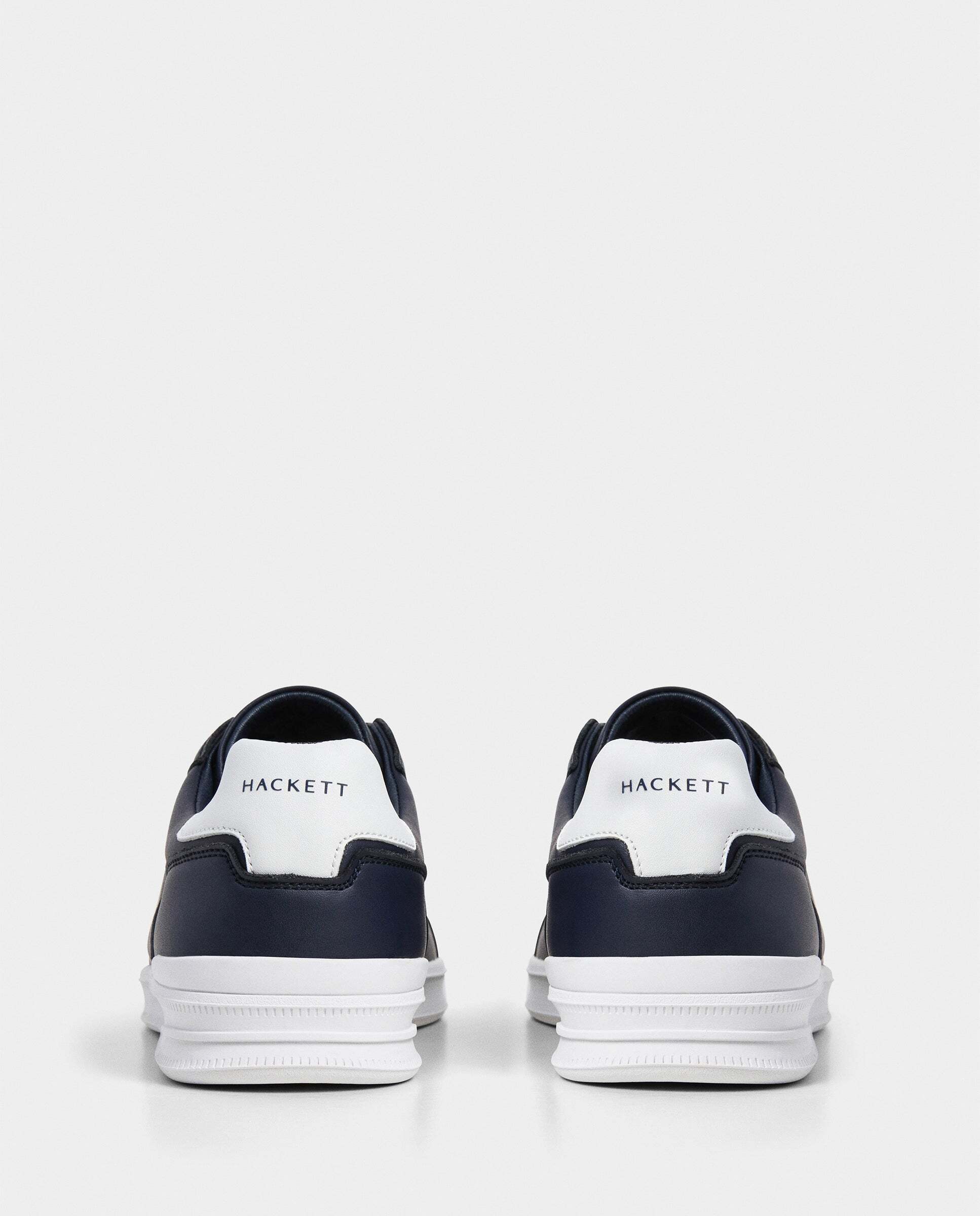 Zapatillas deportivas de hombre de cuero y ante cierre de cordones. - Hackett - Azul oscuro Azul oscuro-4