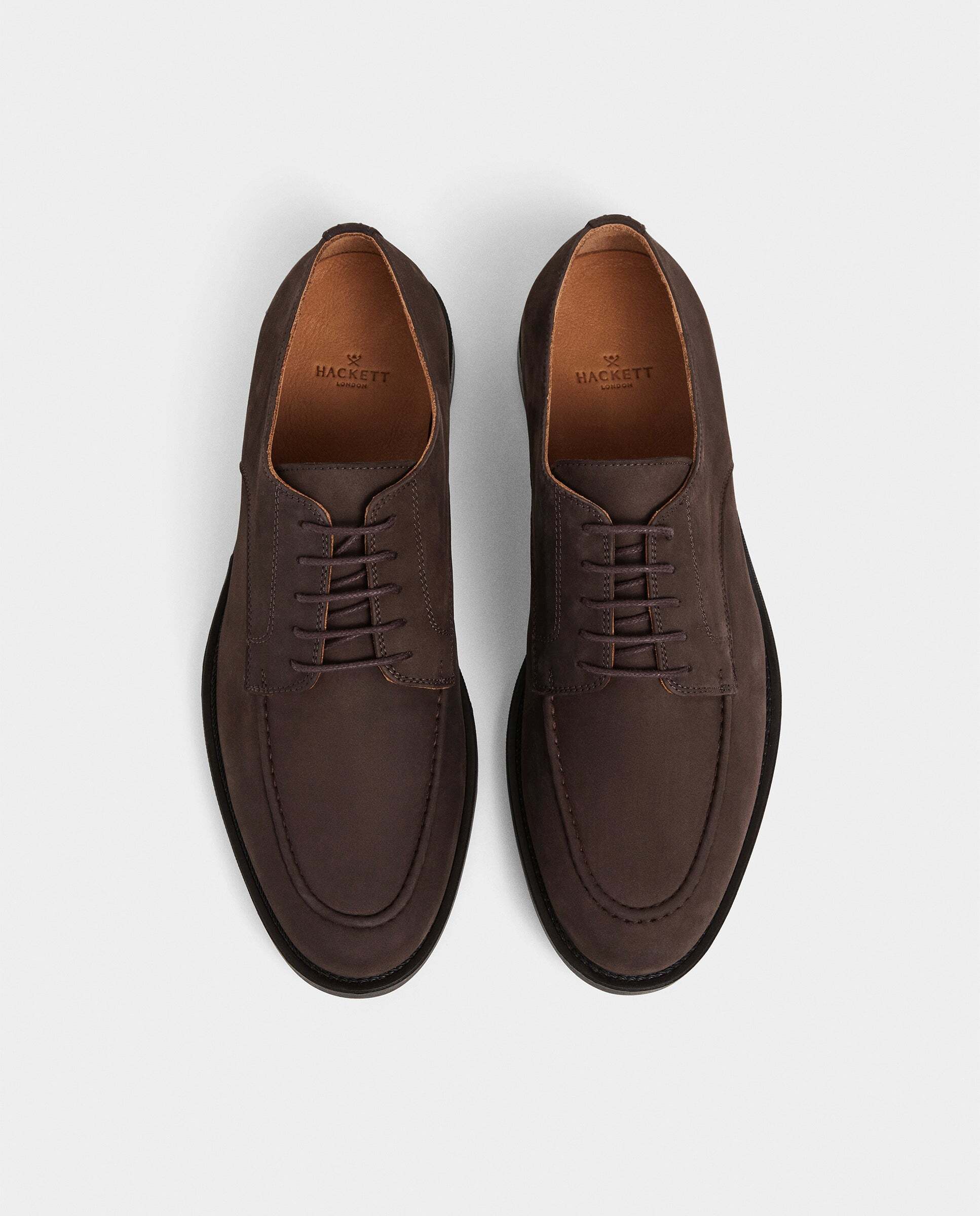 Zapatos derby de nobuk hampton - Hackett - Marrón oscuro Marrón oscuro-3