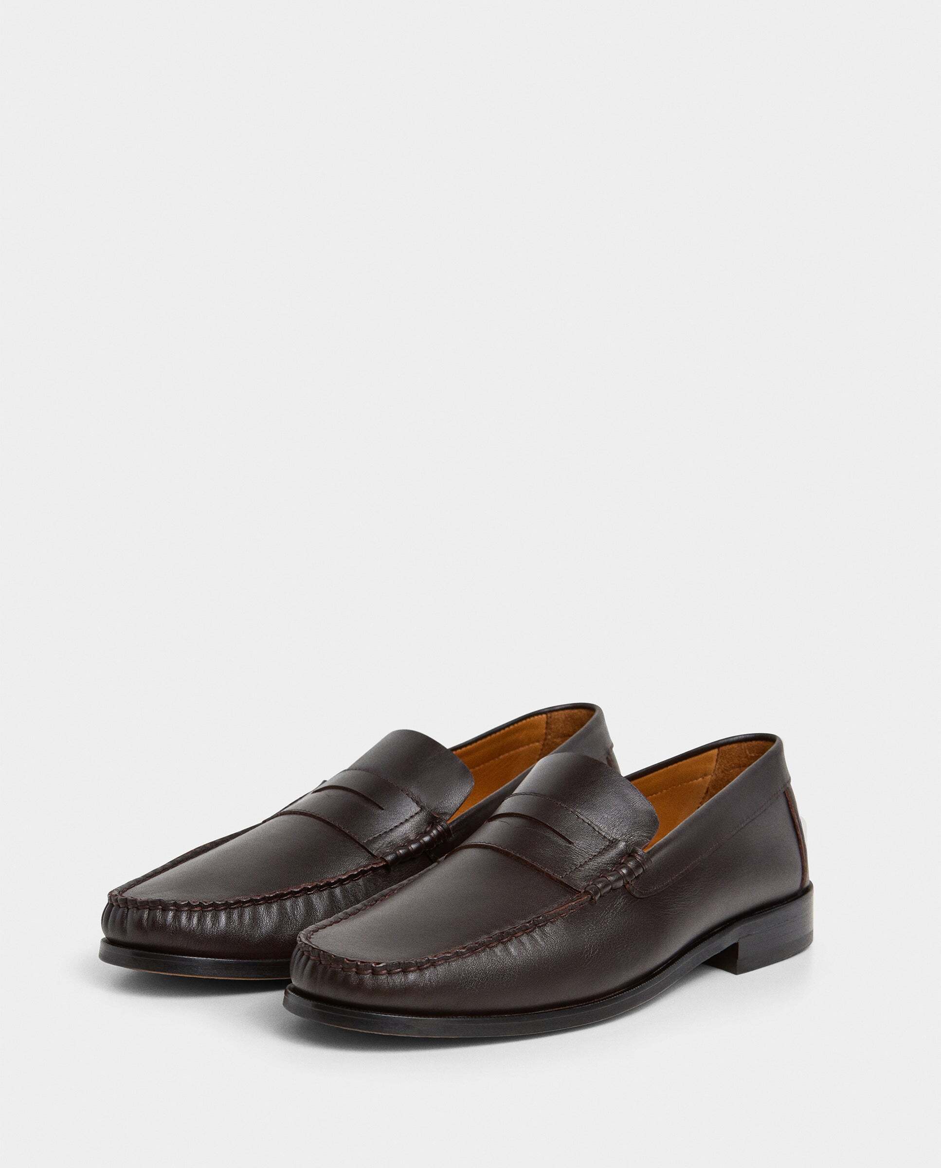 Imagen 2 de Mocasines de piel cobham con tira en empeine - Hackett - Marrón oscuro Marrón oscuro
