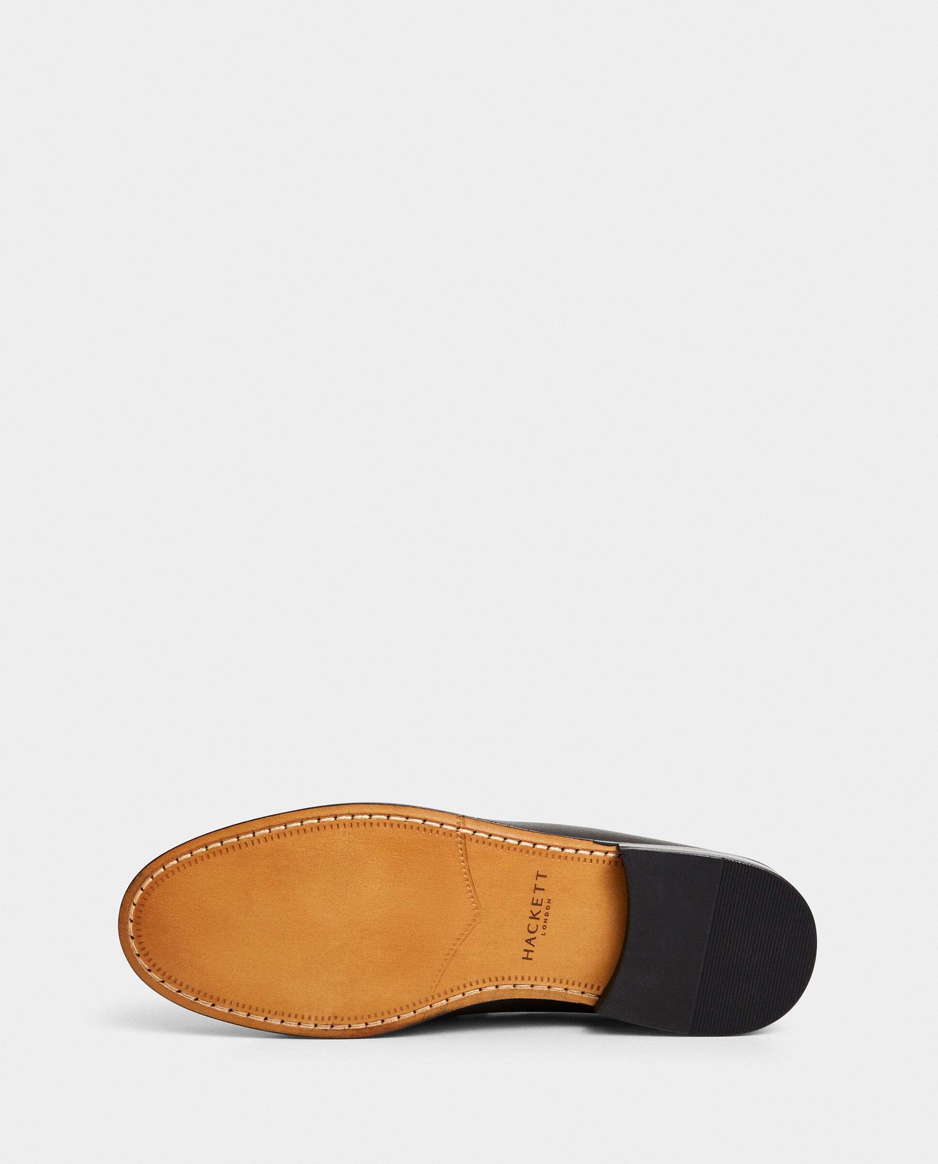 Imagen 6 de Mocasines de piel cobham con tira en empeine - Hackett - Marrón oscuro Marrón oscuro