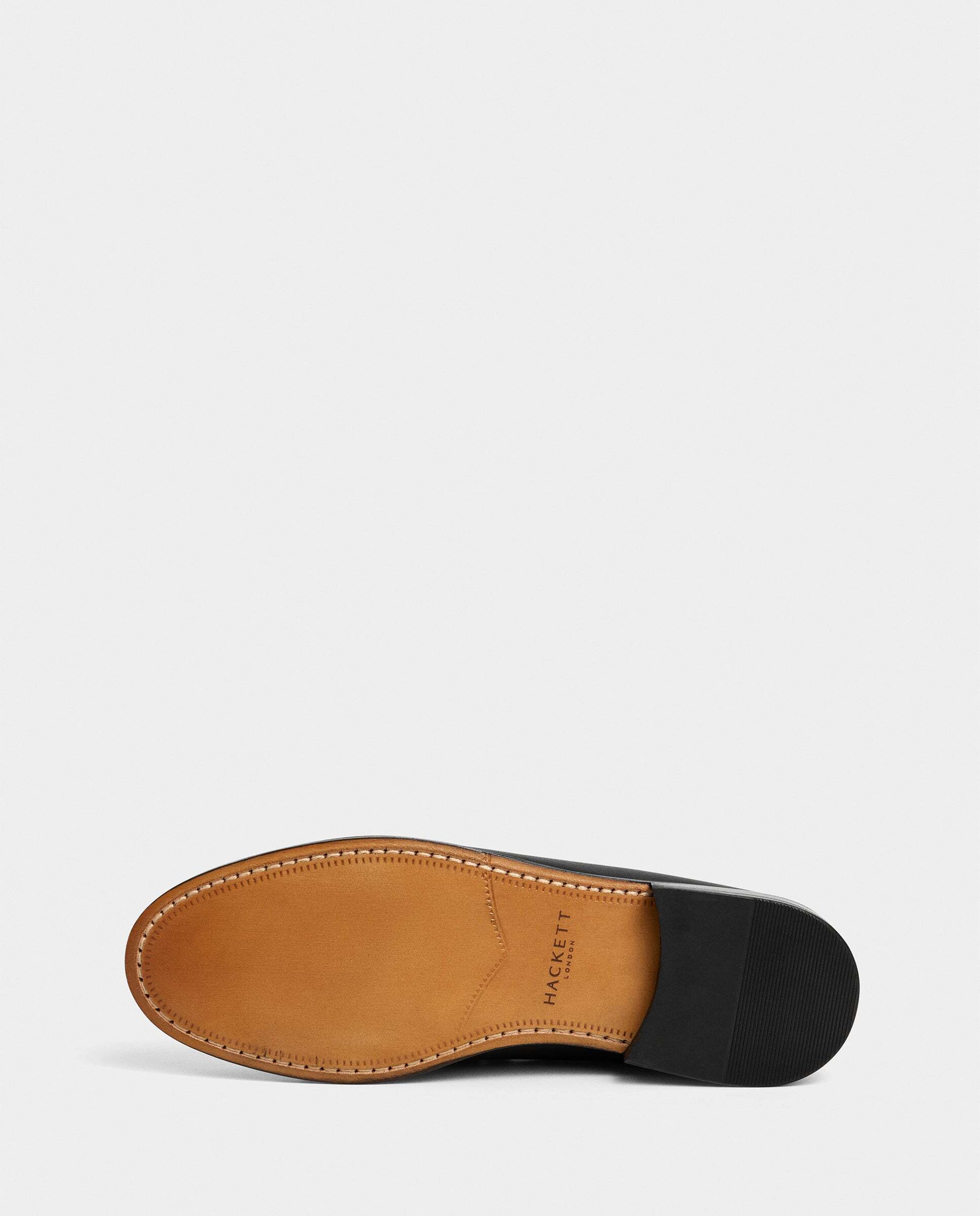 Imagen 6 de Mocasines de piel cobham con tira en empeine - Hackett - Negro Negro