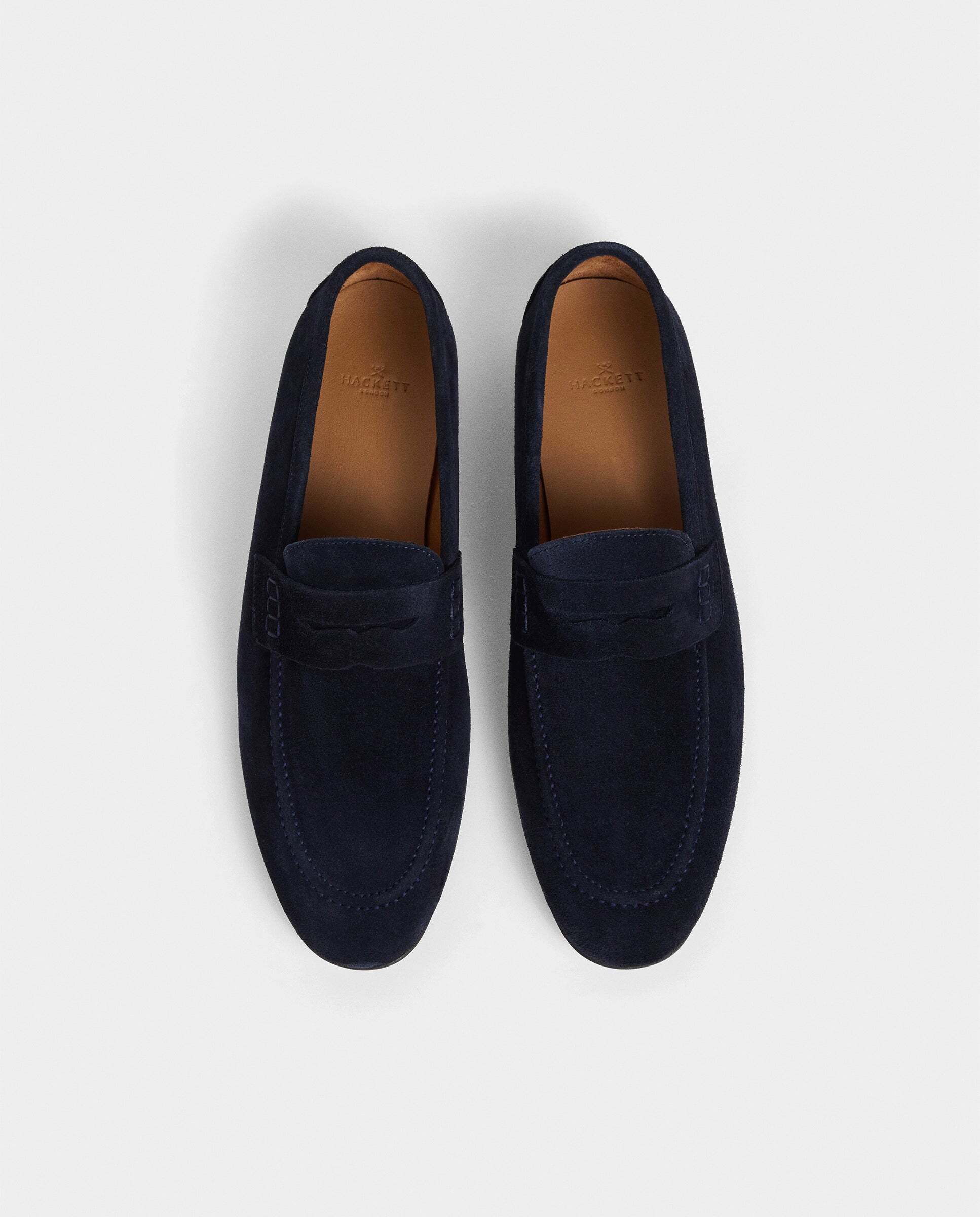 Mocasines martin nubuck con tira en empeine - Hackett - Azul marino Azul marino-3