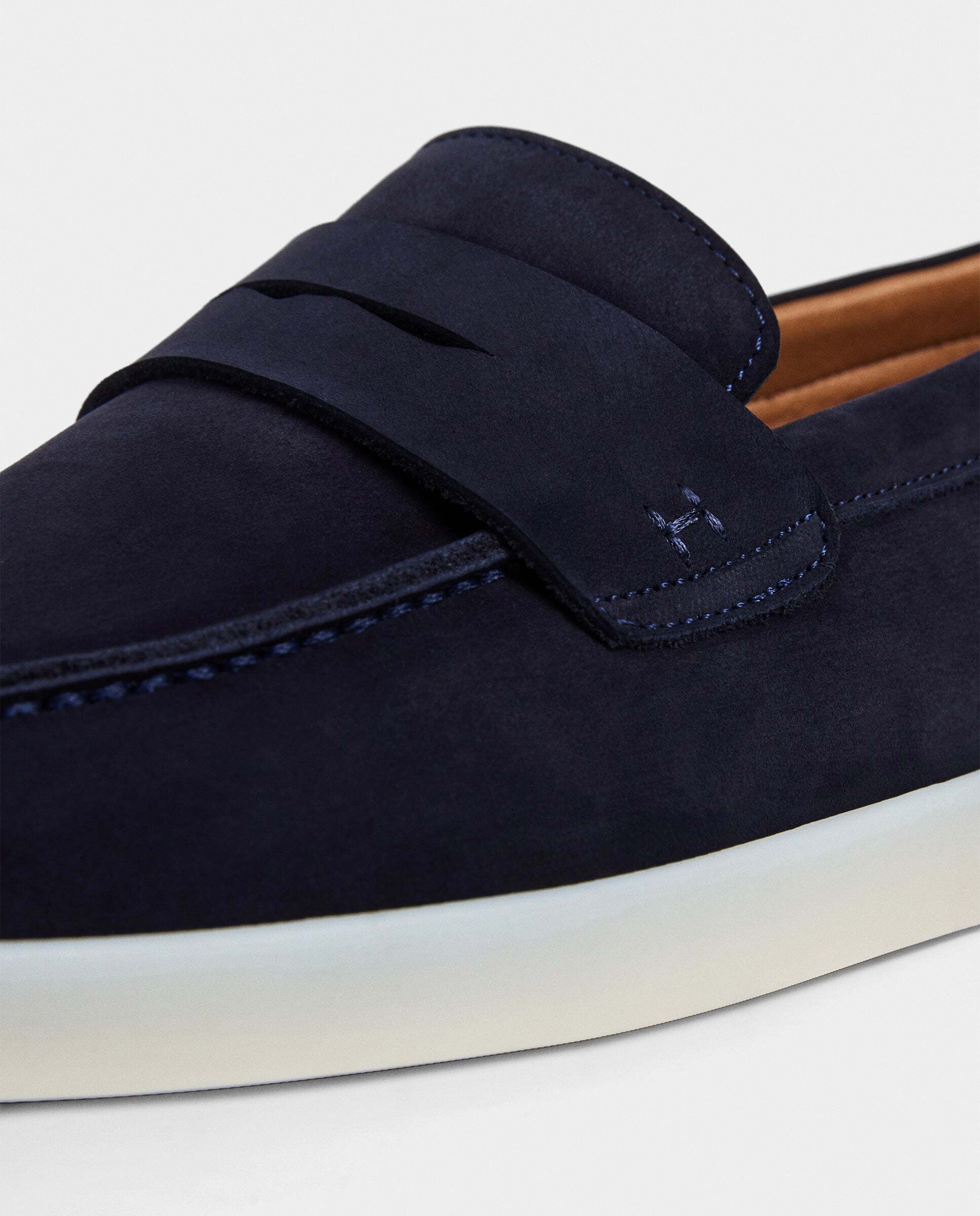 Mocasines martin nubuck con tira en empeine - Hackett - Azul marino Azul marino-5