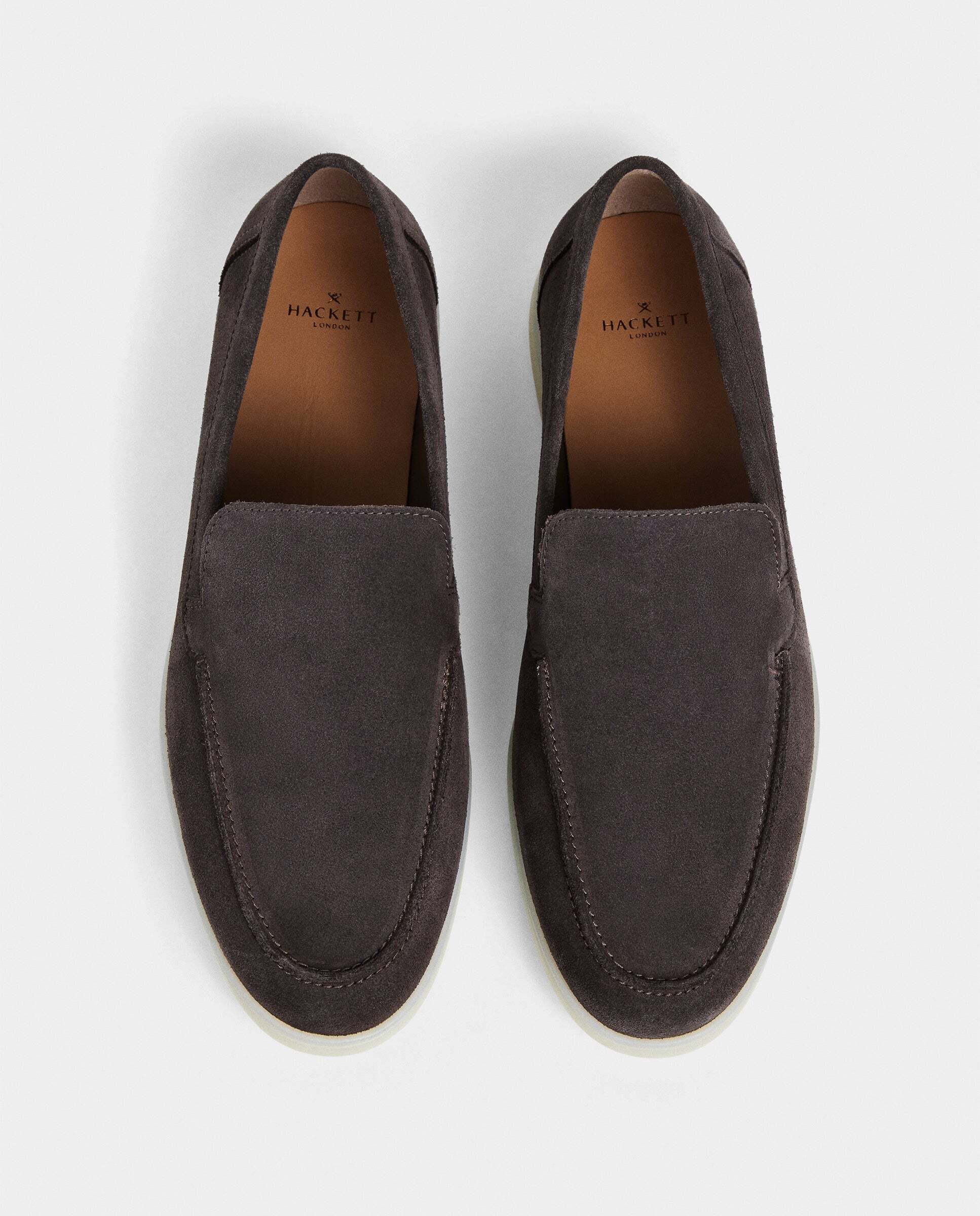 Mocasines de ante de hombre con suela de goma - Hackett - Marrón oscuro Marrón oscuro-3