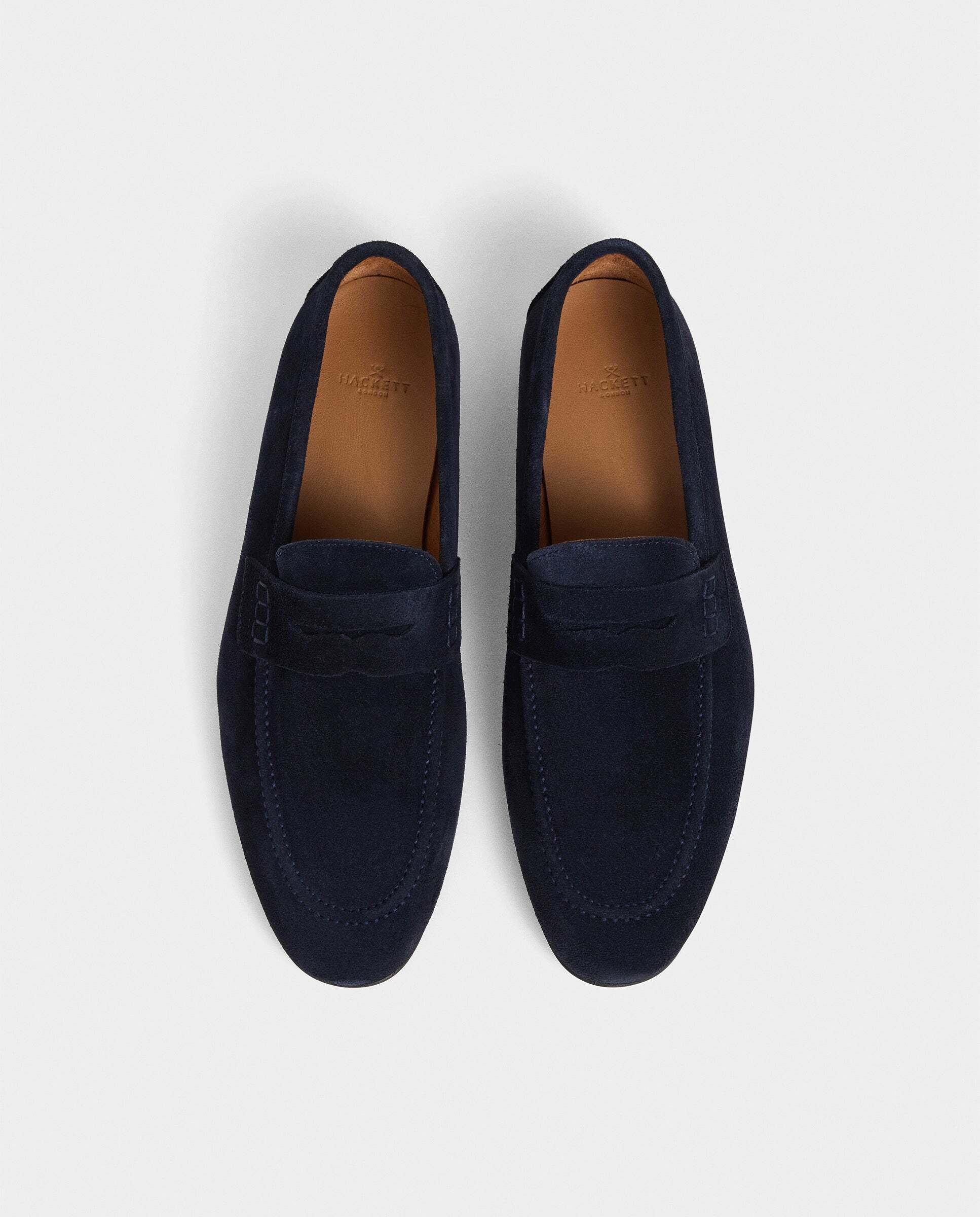 Imagen 3 de Mocasines de ante con tira en empeine regal - Hackett - Azul marino Azul marino