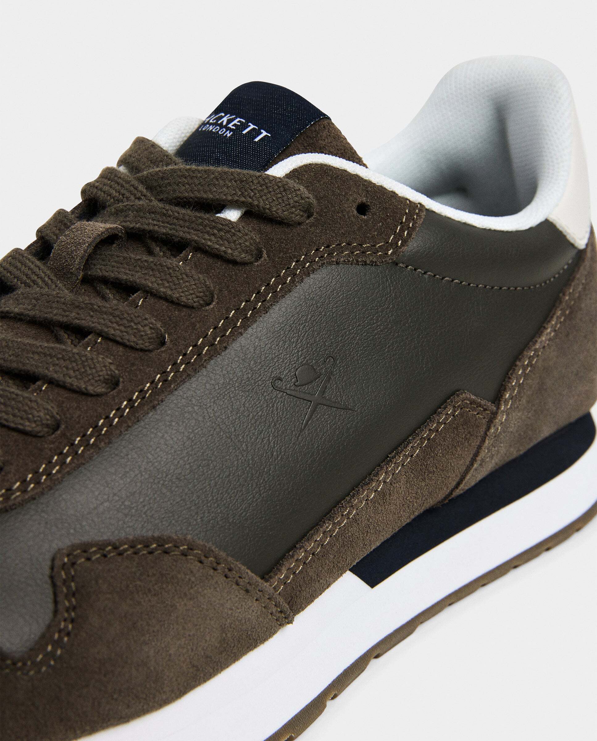Zapatilla deportiva de hombre de running de piel y ante - Hackett - Verde oscuro Verde oscuro-5