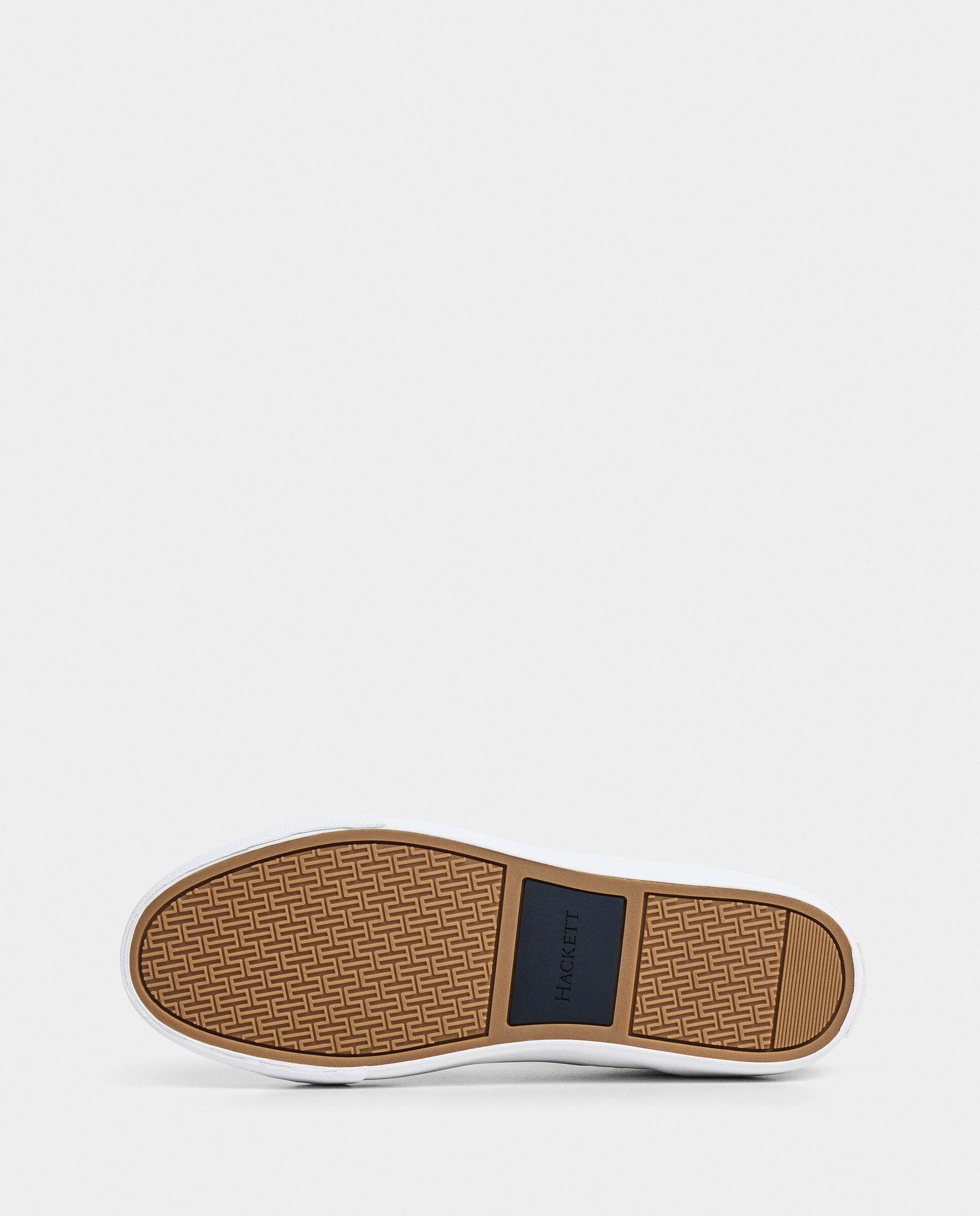 Zapatillas deportivas de hombre Blake Handle de cuero con cordones. - Hackett - Kaki Kaki-6