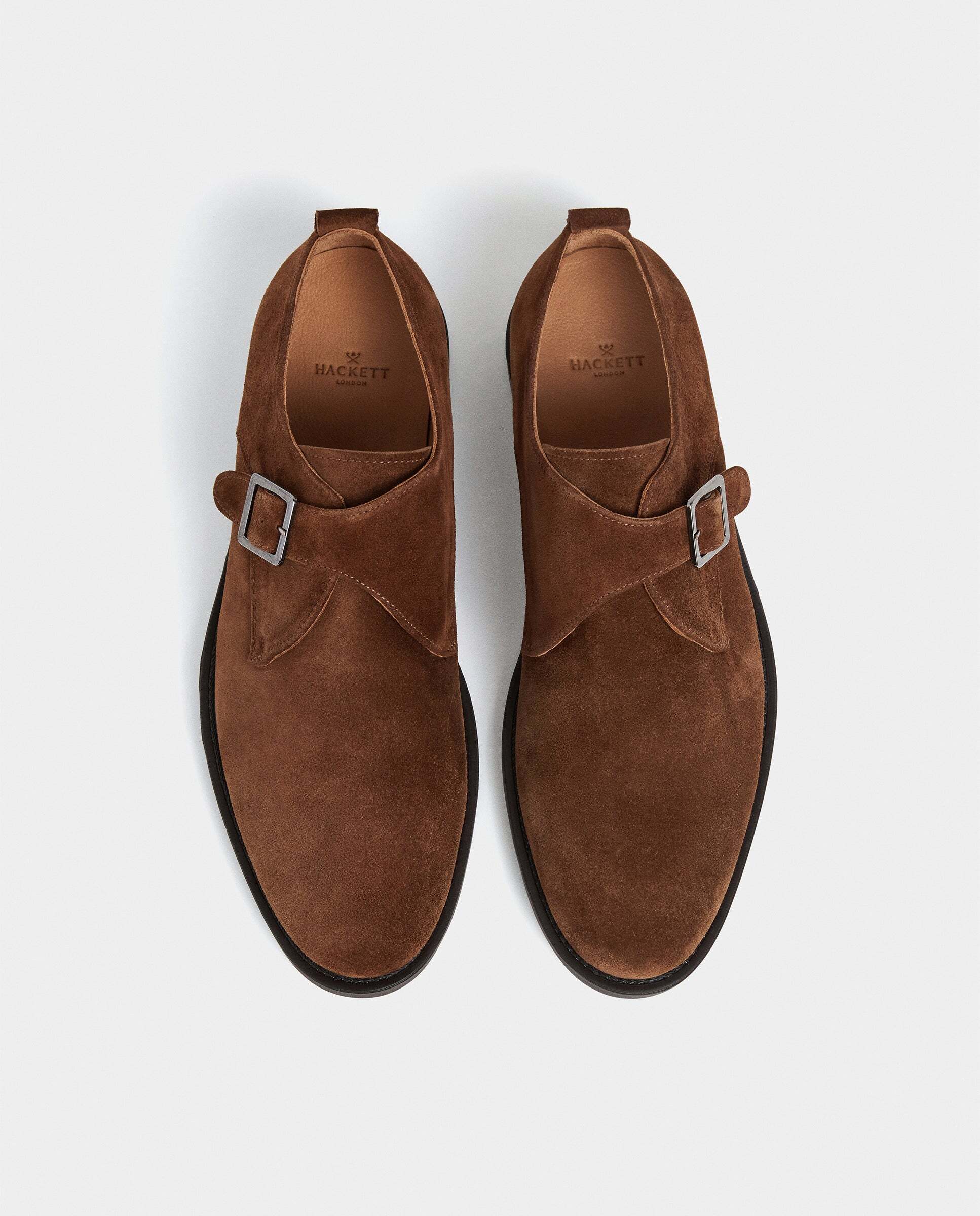 Zapatos monk de ante hampton - Hackett - Naranja Naranja-3