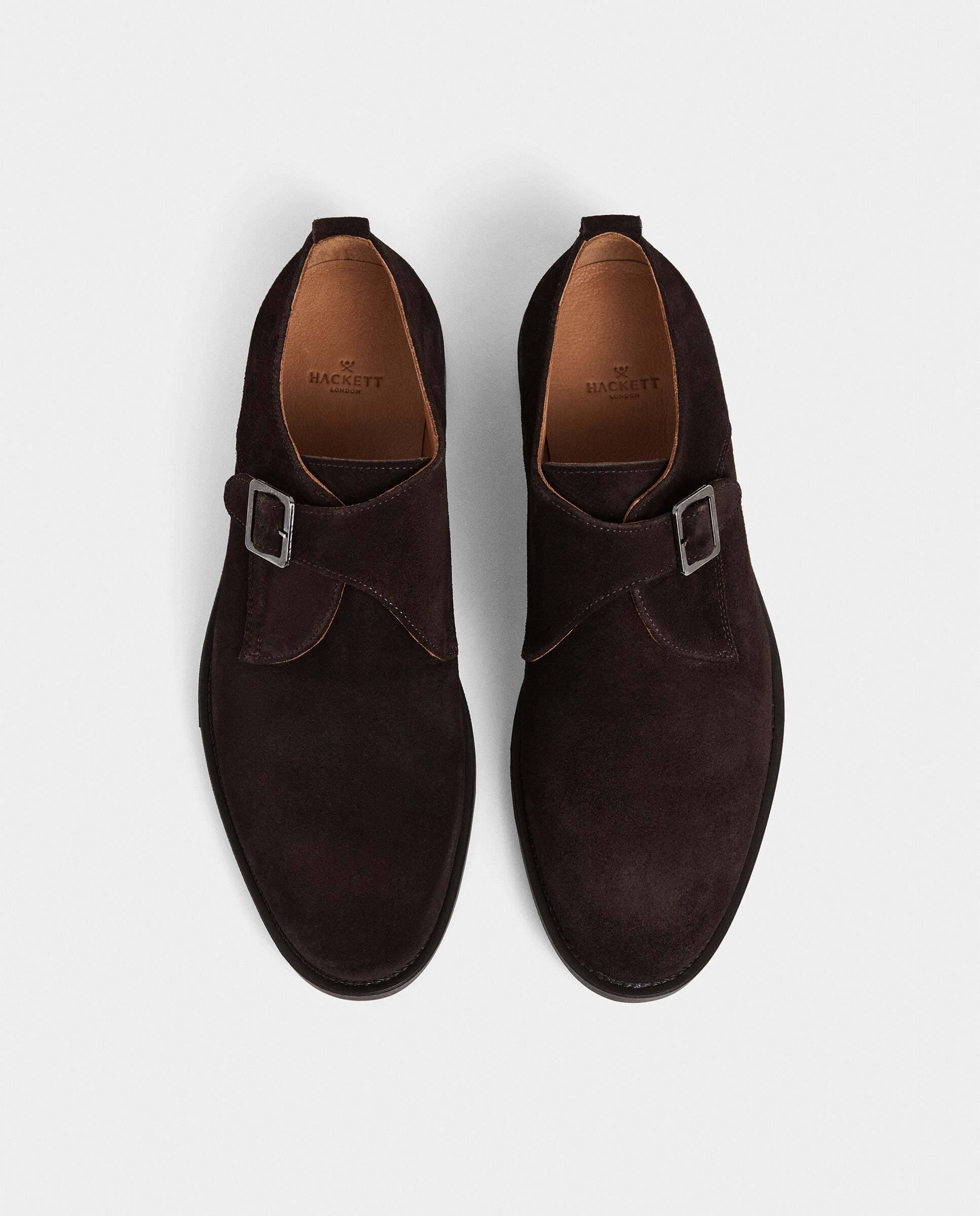 Zapatos monk de ante hampton - Hackett - Marrón oscuro Marrón oscuro-3