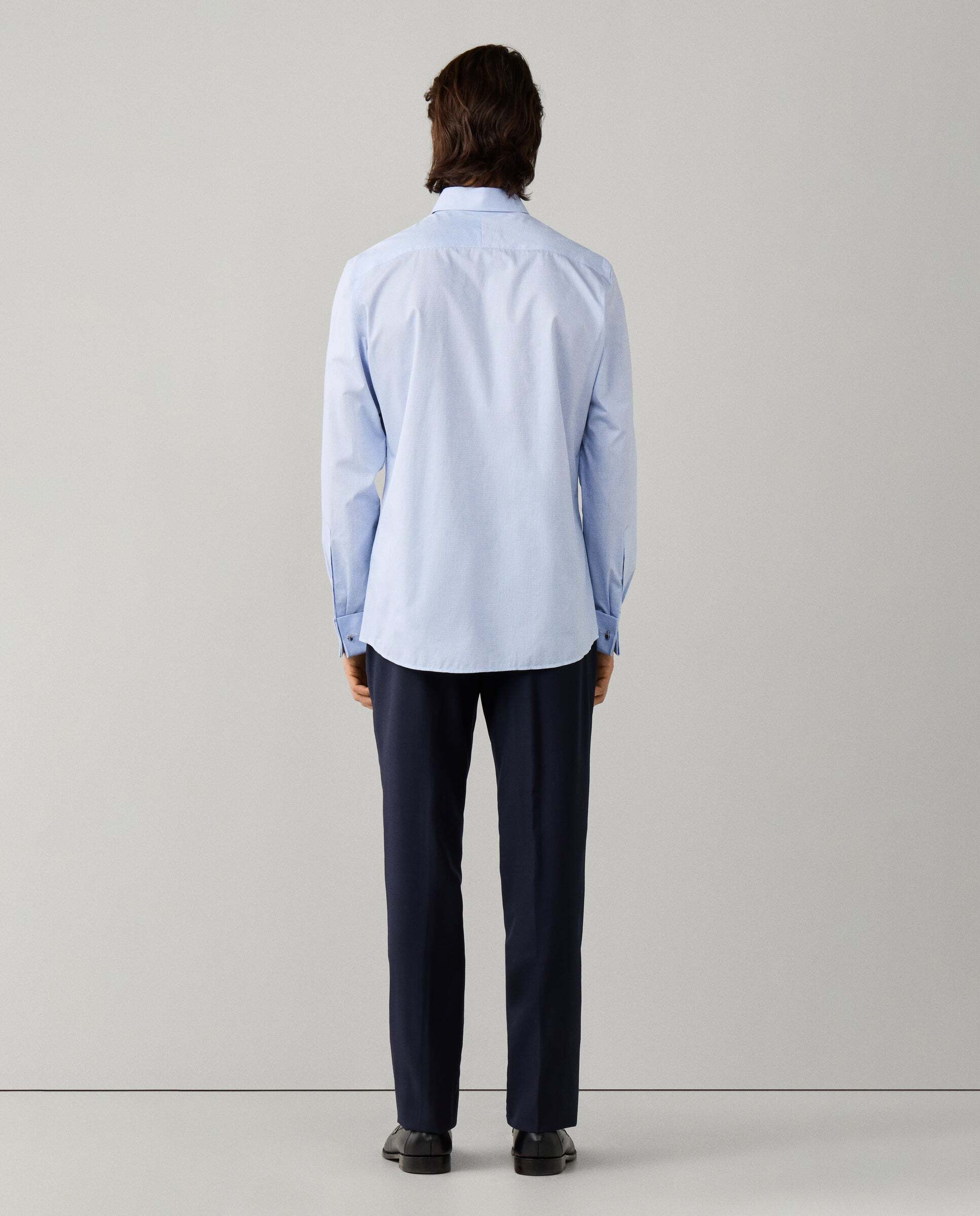 Camisa de hombre formal cuadros bicolor fit tailored - Hackett - Azul Azul-3