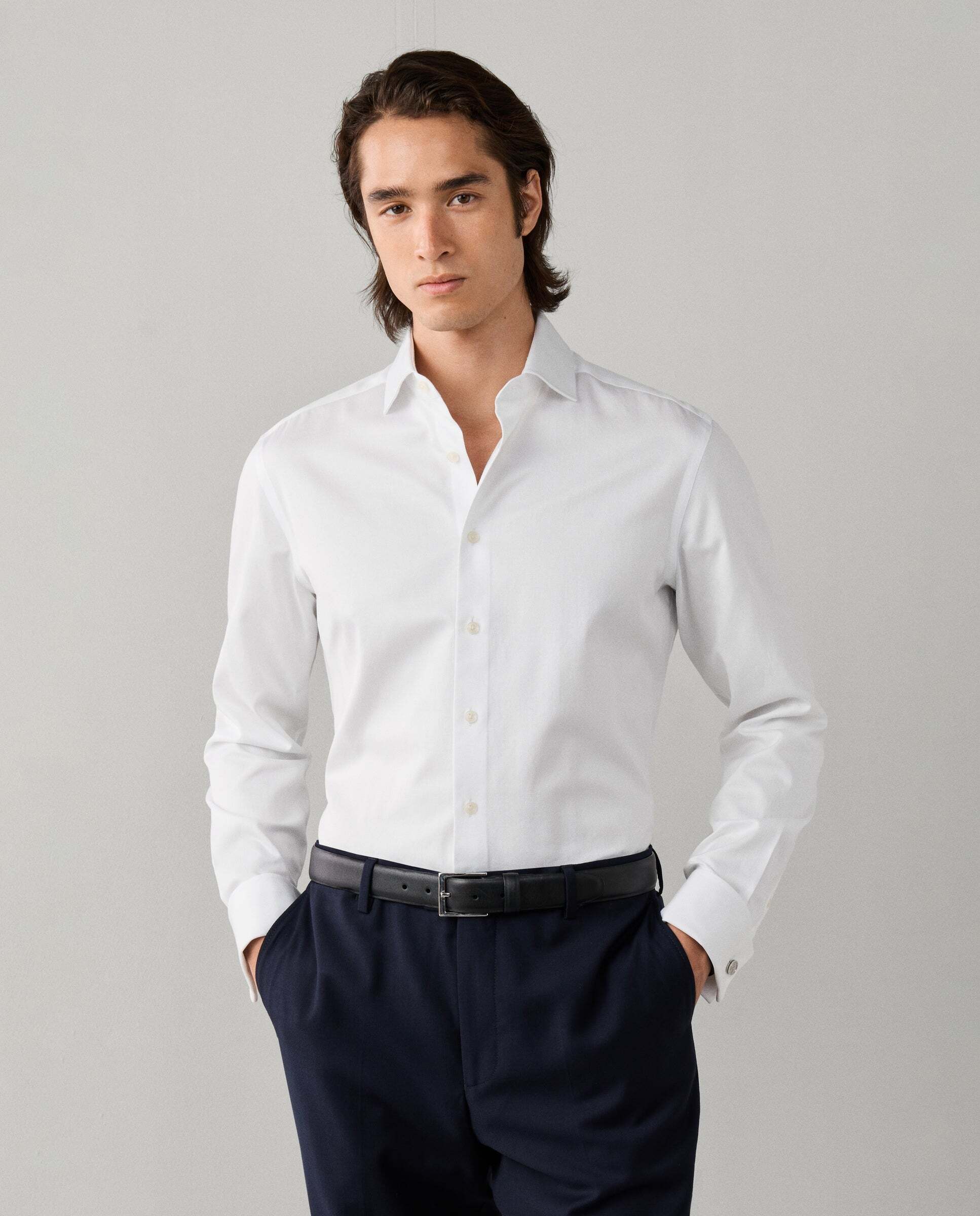 Imagen 1 de Camisa de hombre formal en espiga fit tailored Blanco