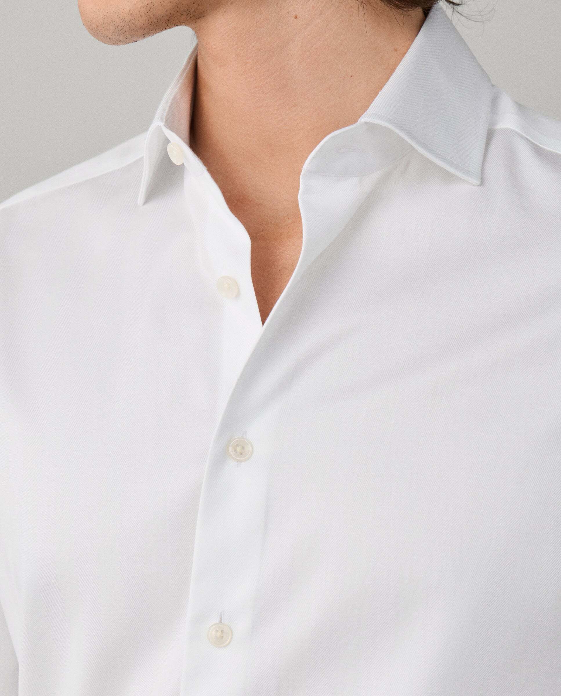 Camisa de hombre formal en espiga fit tailored - Hackett - Blanco Blanco-4