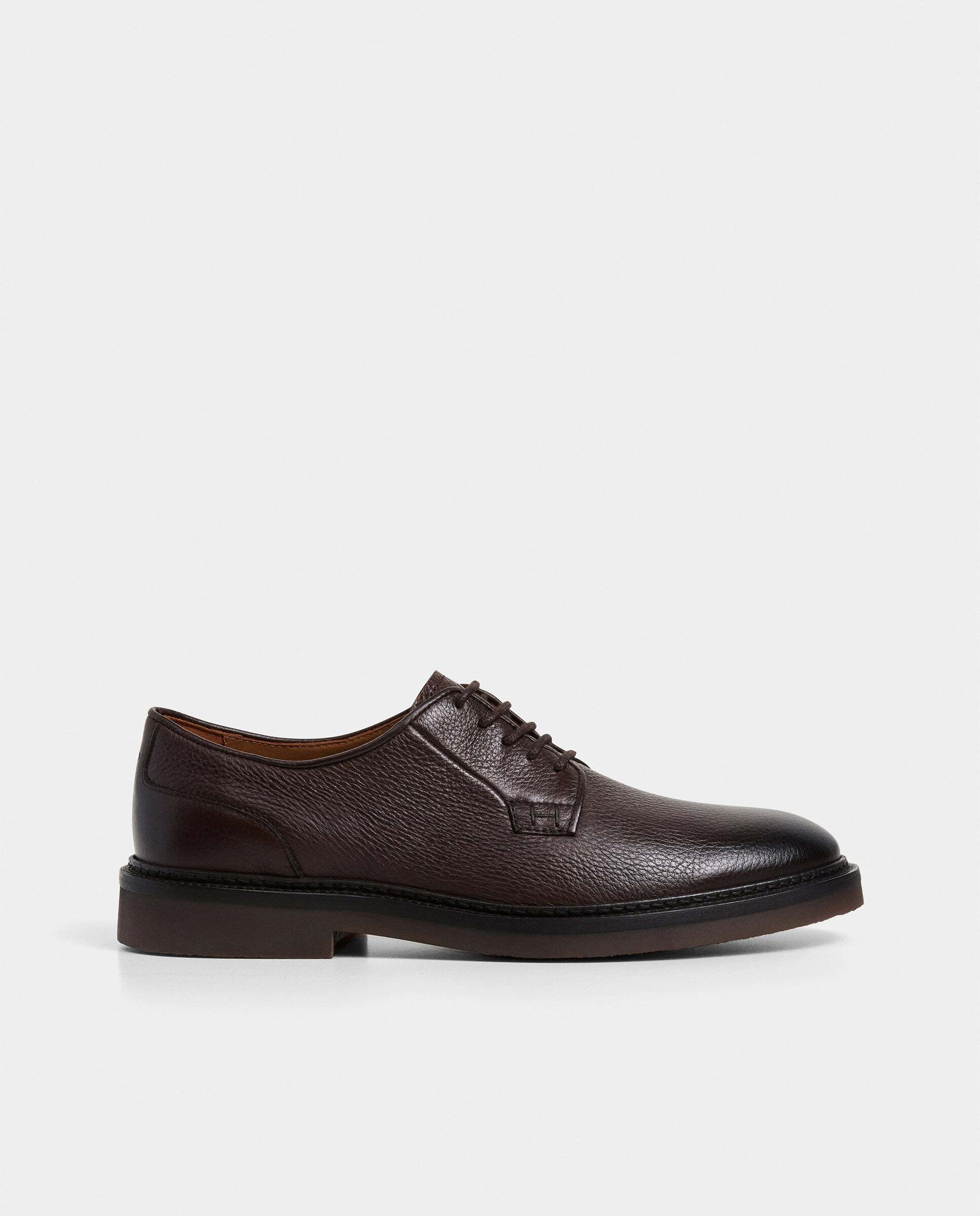 Imagen 1 de Zapatos bluchers de piel graneada elsted Ébano