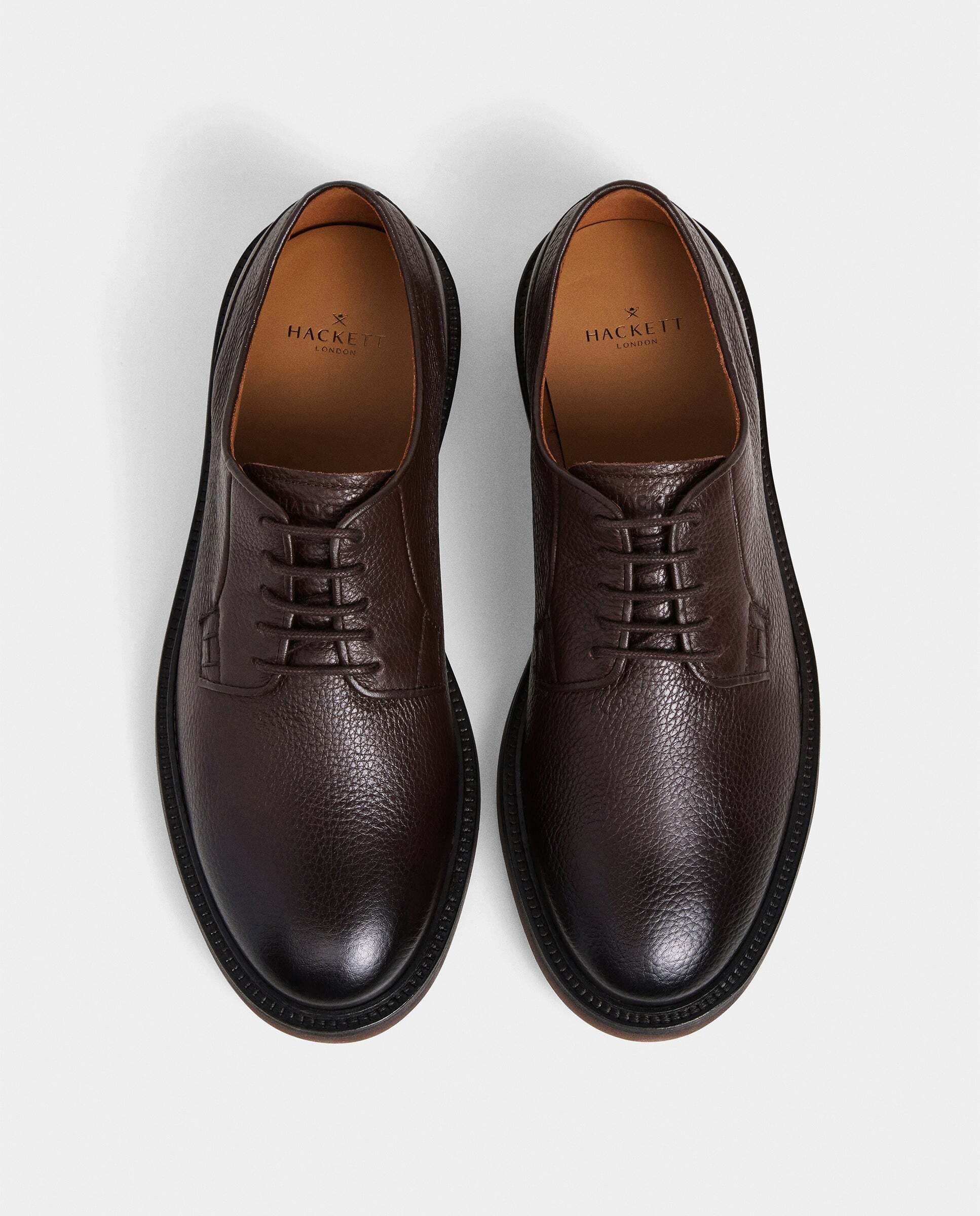 Imagen 3 de Zapatos bluchers de piel graneada elsted - Hackett - Ébano Ébano