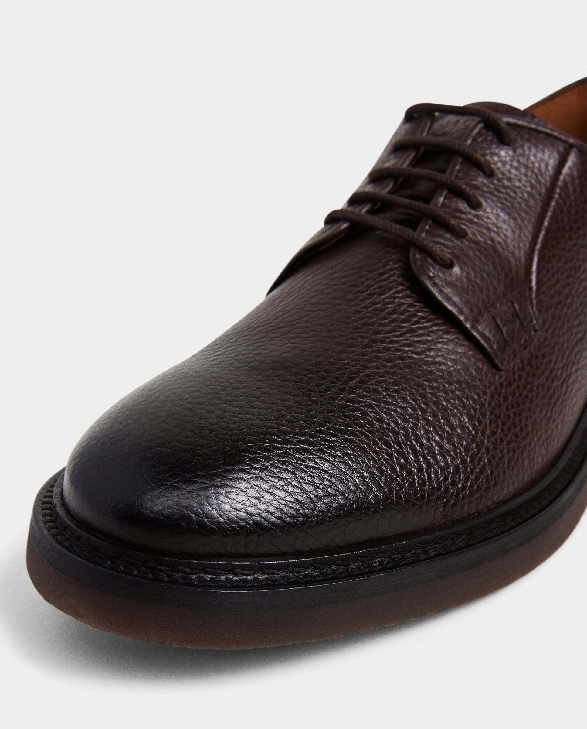 Imagen 5 de Zapatos bluchers de piel graneada elsted - Hackett - Ébano Ébano