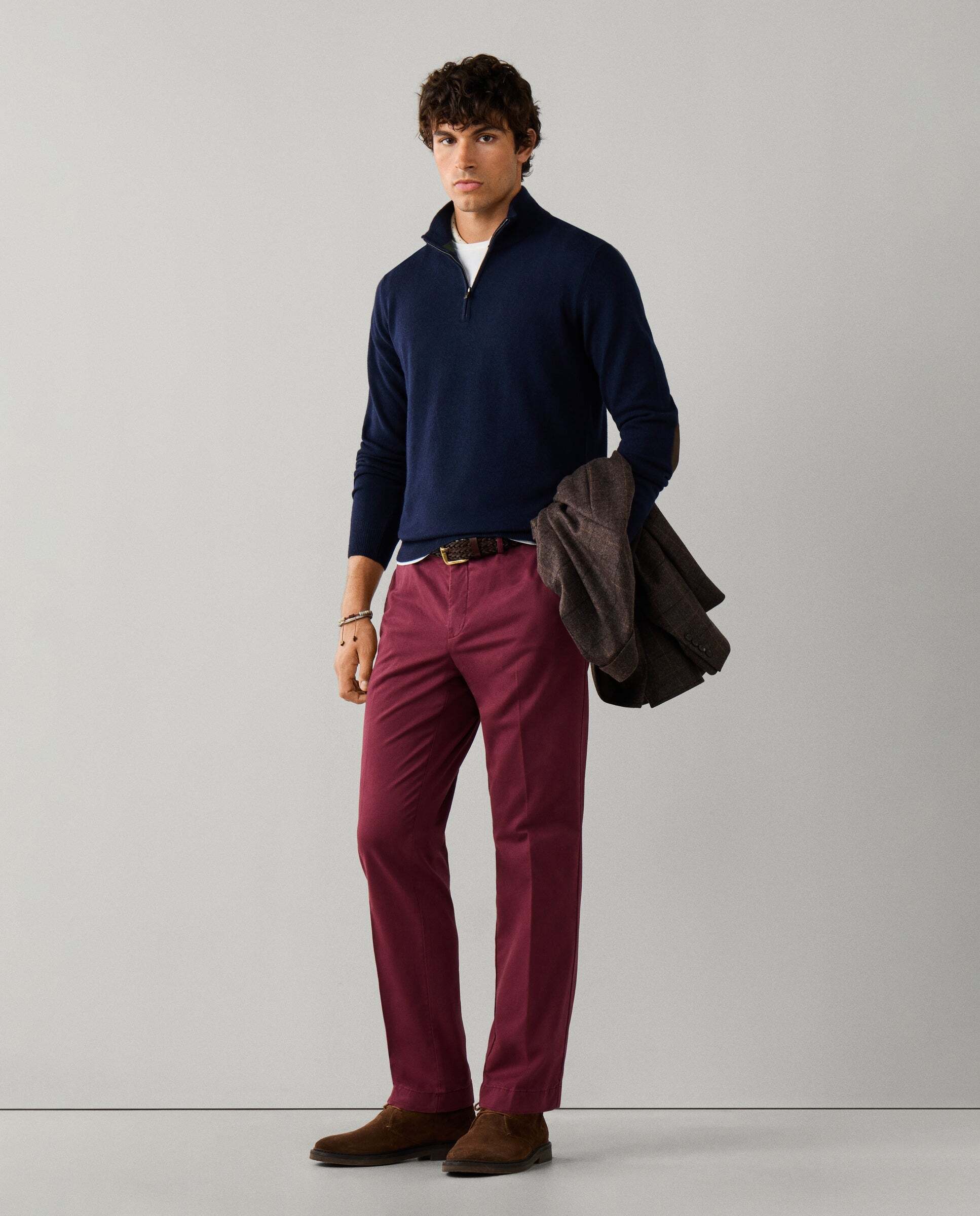 Chino sanderson algodón elástico fit tailored - Hackett - Rojo Rojo-1