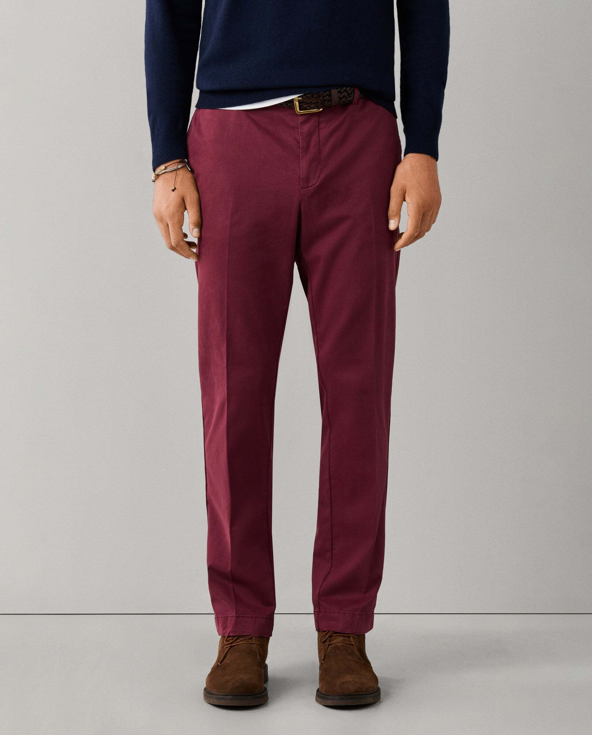 Chino sanderson algodón elástico fit tailored - Hackett - Rojo Rojo-2
