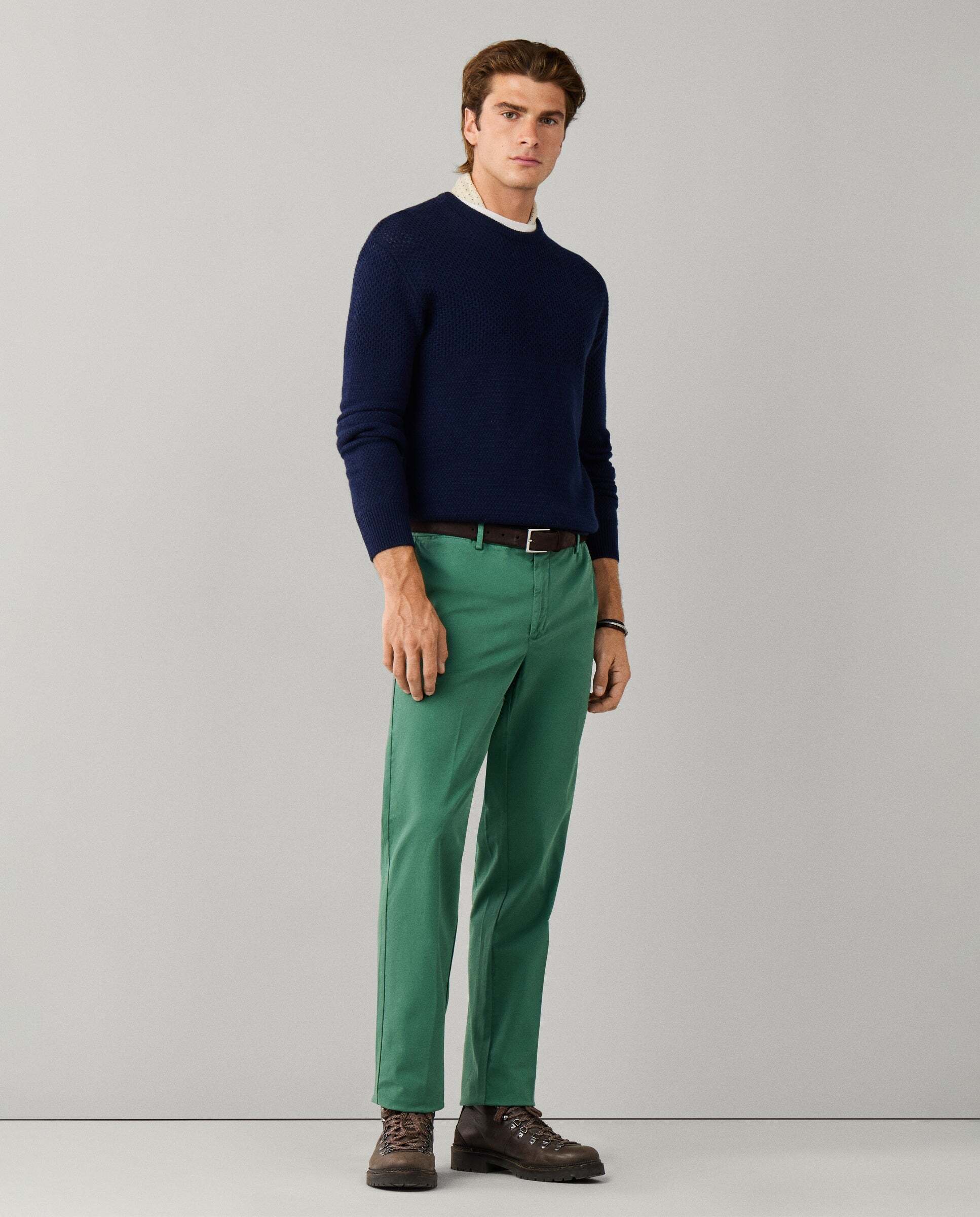 Imagen 0 de Chino sanderson algodón elástico fit tailored Verde