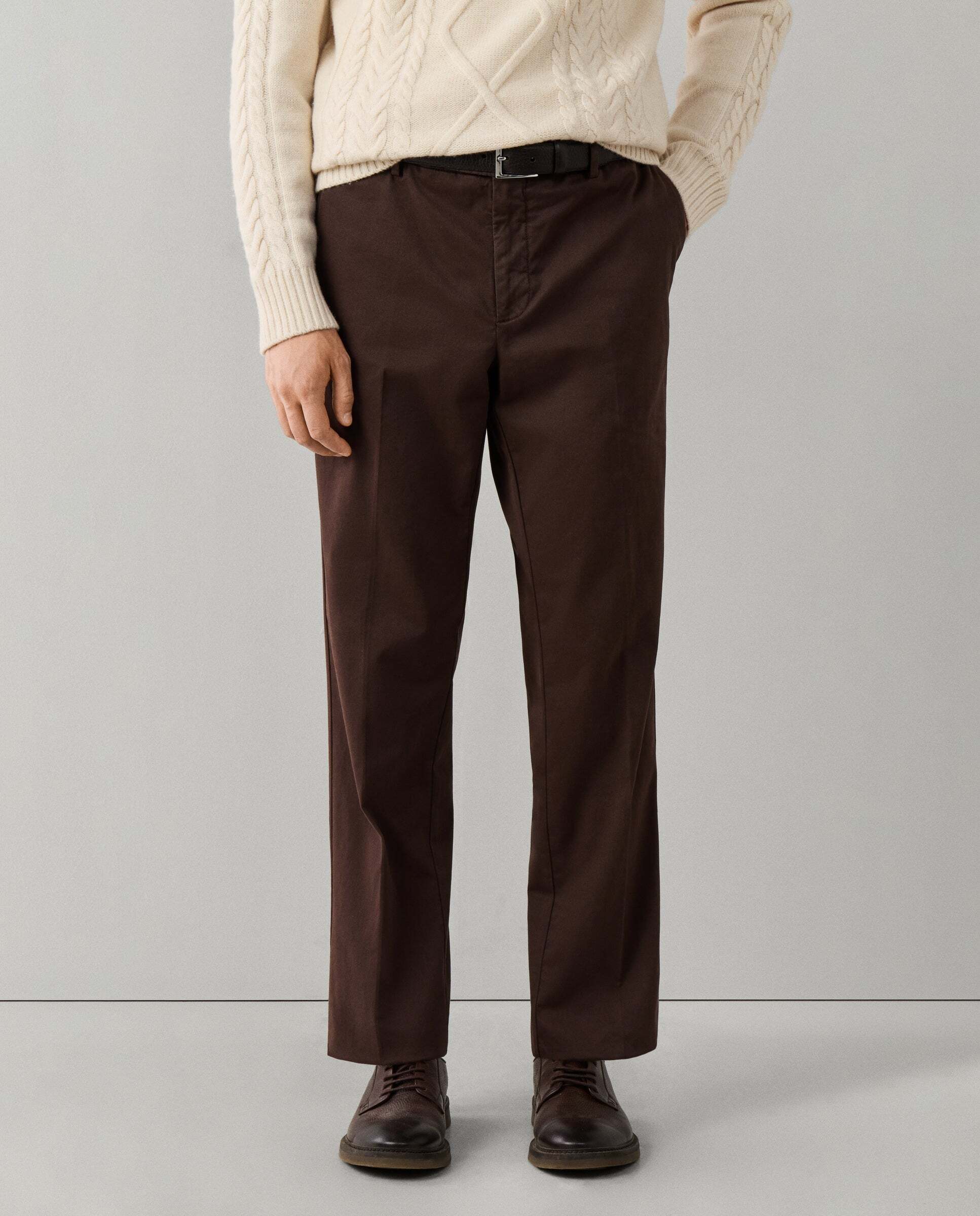 Chino sanderson algodón elástico fit tailored - Hackett - Marrón Marrón-2