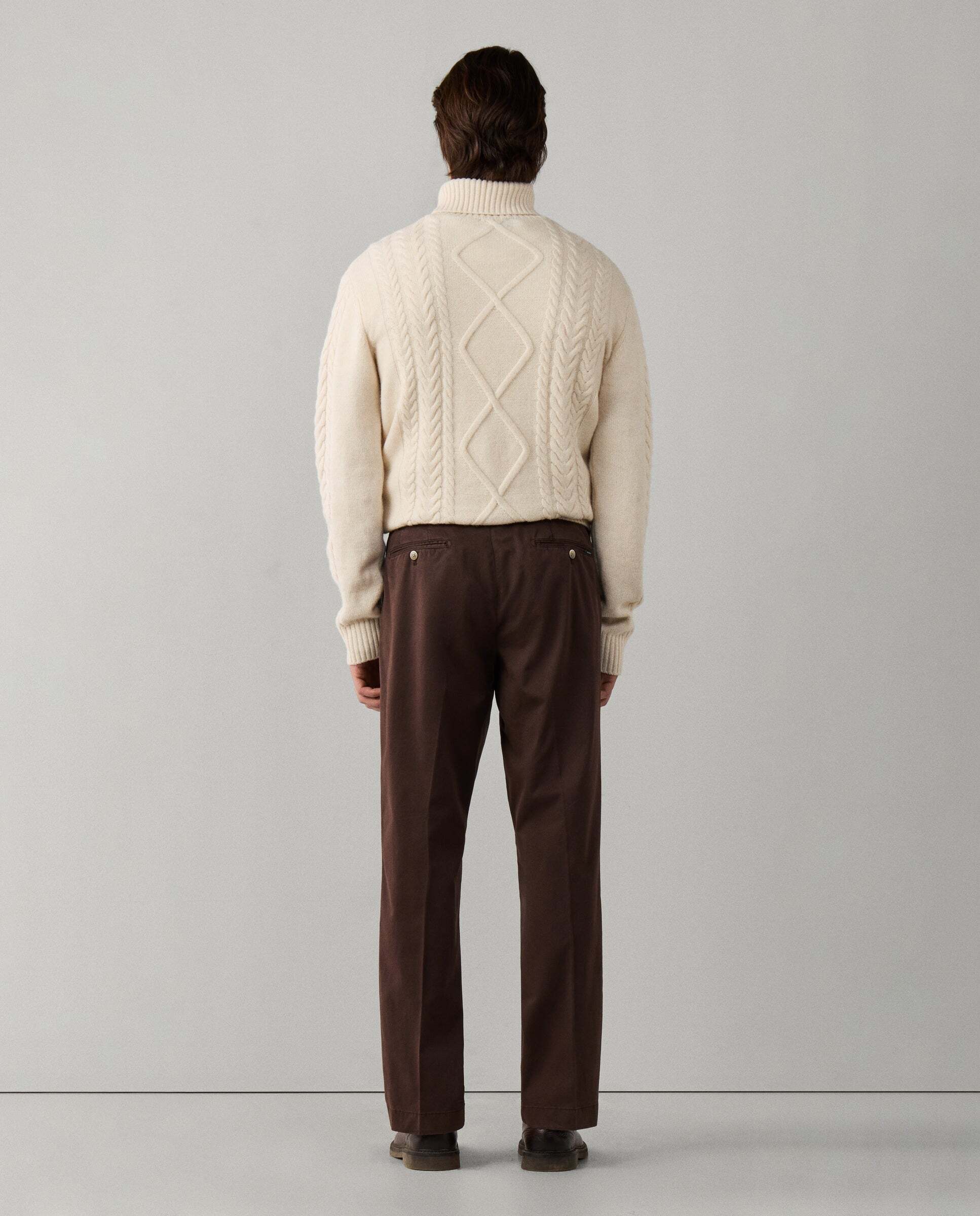 Chino sanderson algodón elástico fit tailored - Hackett - Marrón Marrón-3