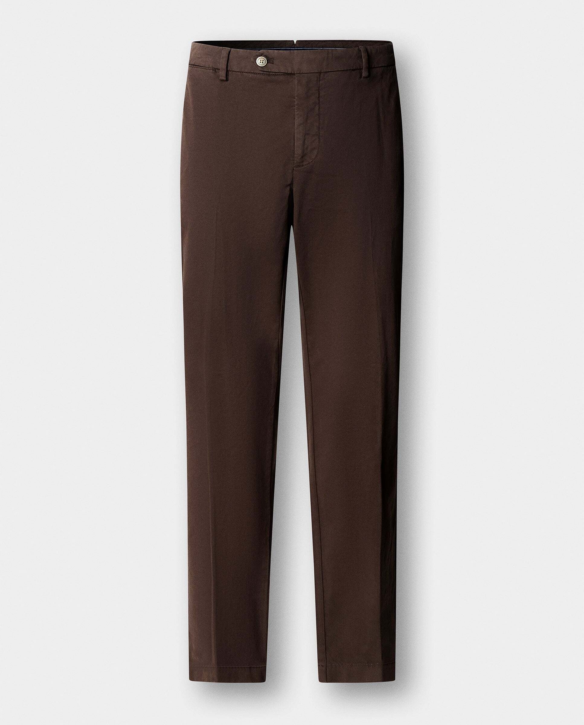 Chino sanderson algodón elástico fit tailored - Hackett - Marrón Marrón-6
