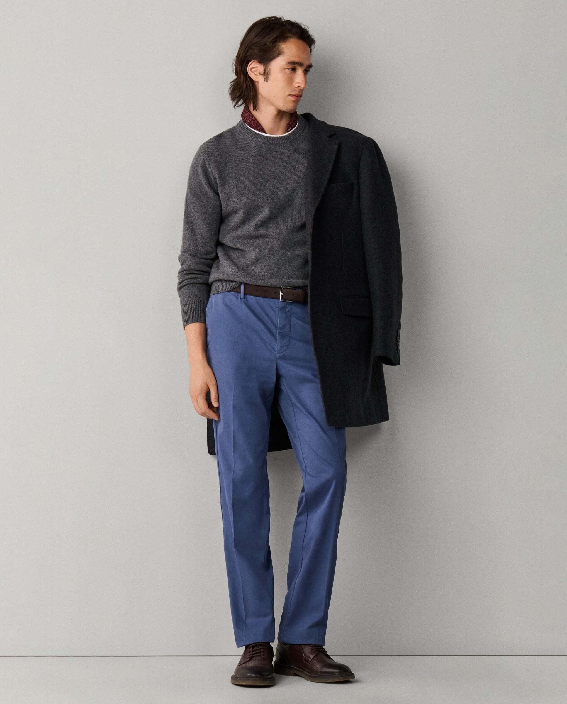 Chino sanderson algodón elástico fit tailored - Hackett - Azul Azul-1
