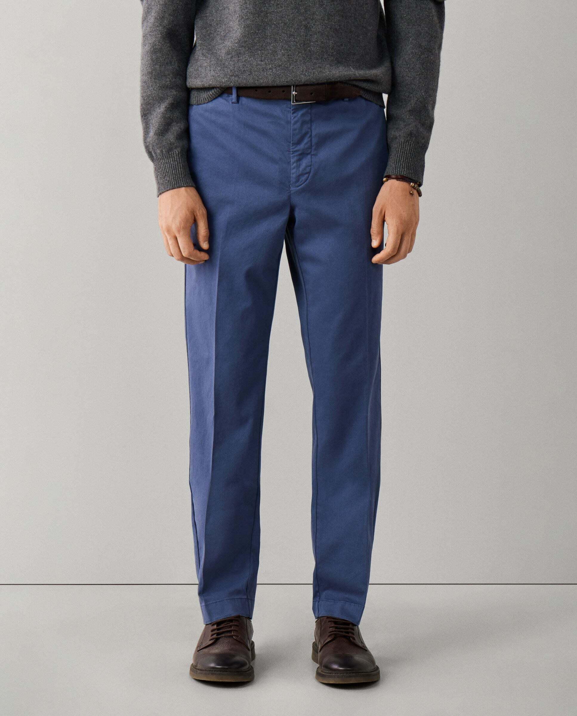 Chino sanderson algodón elástico fit tailored - Hackett - Azul Azul-2