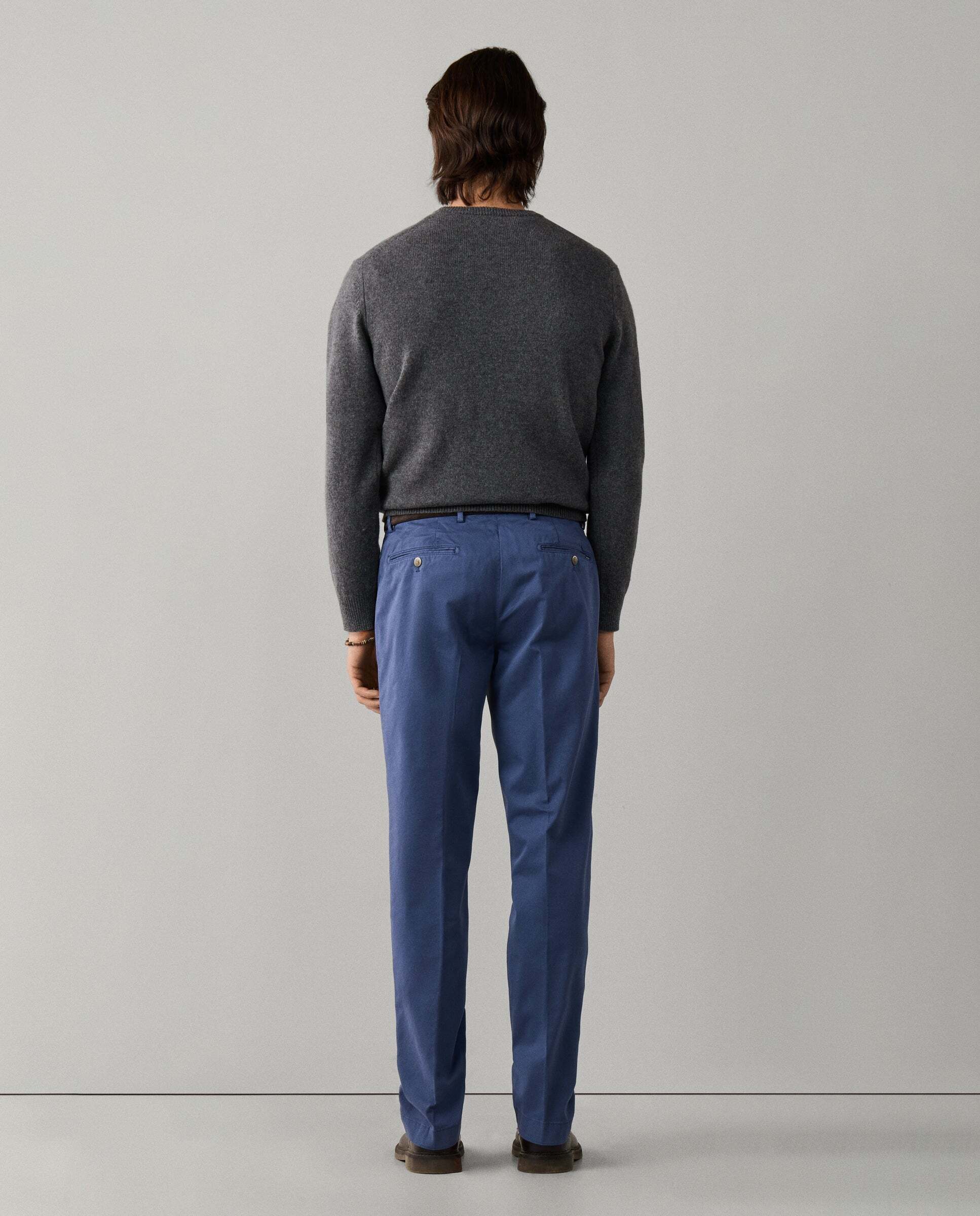 Chino sanderson algodón elástico fit tailored - Hackett - Azul Azul-3