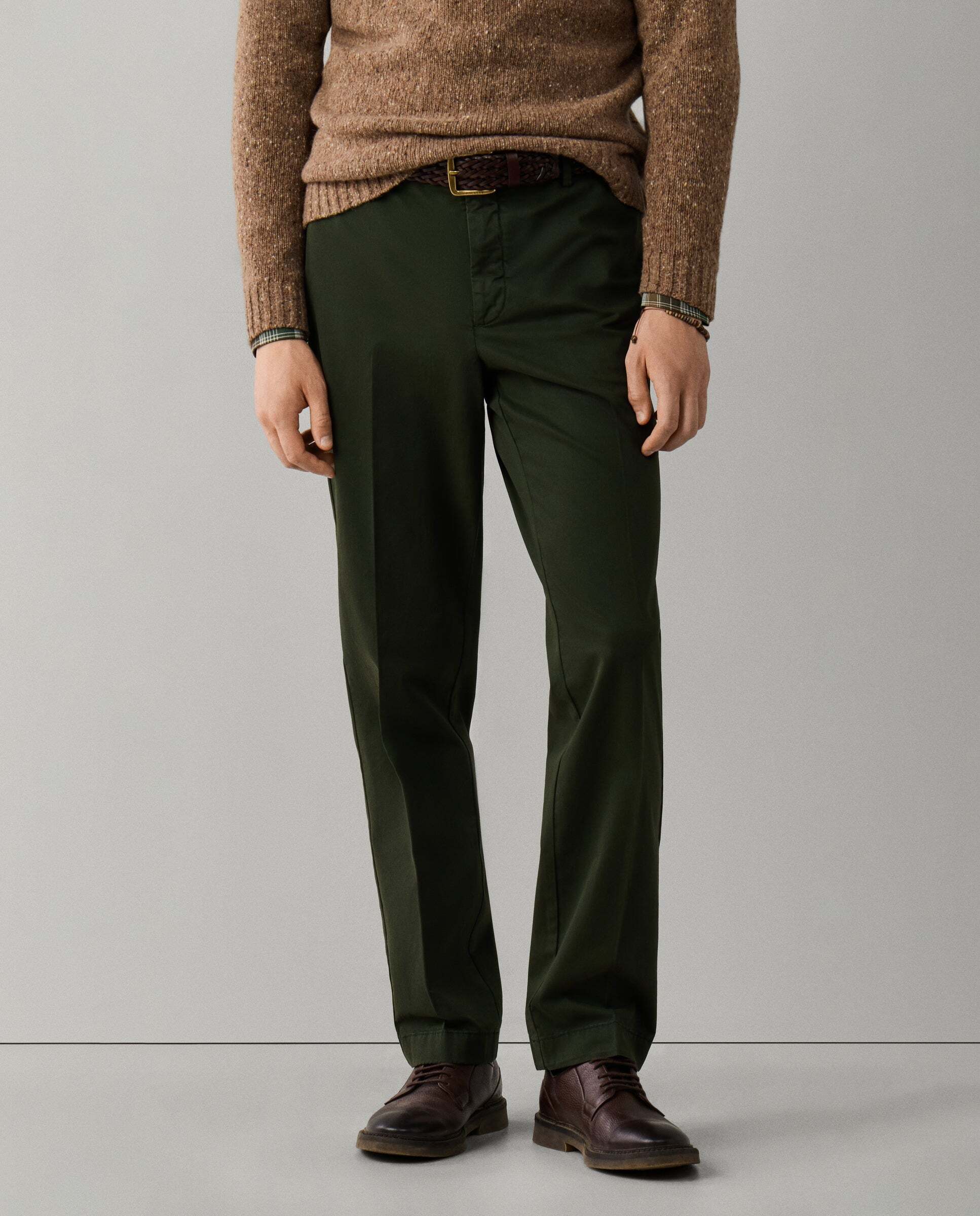 Chino sanderson algodón elástico fit tailored - Hackett - Verde Verde-2