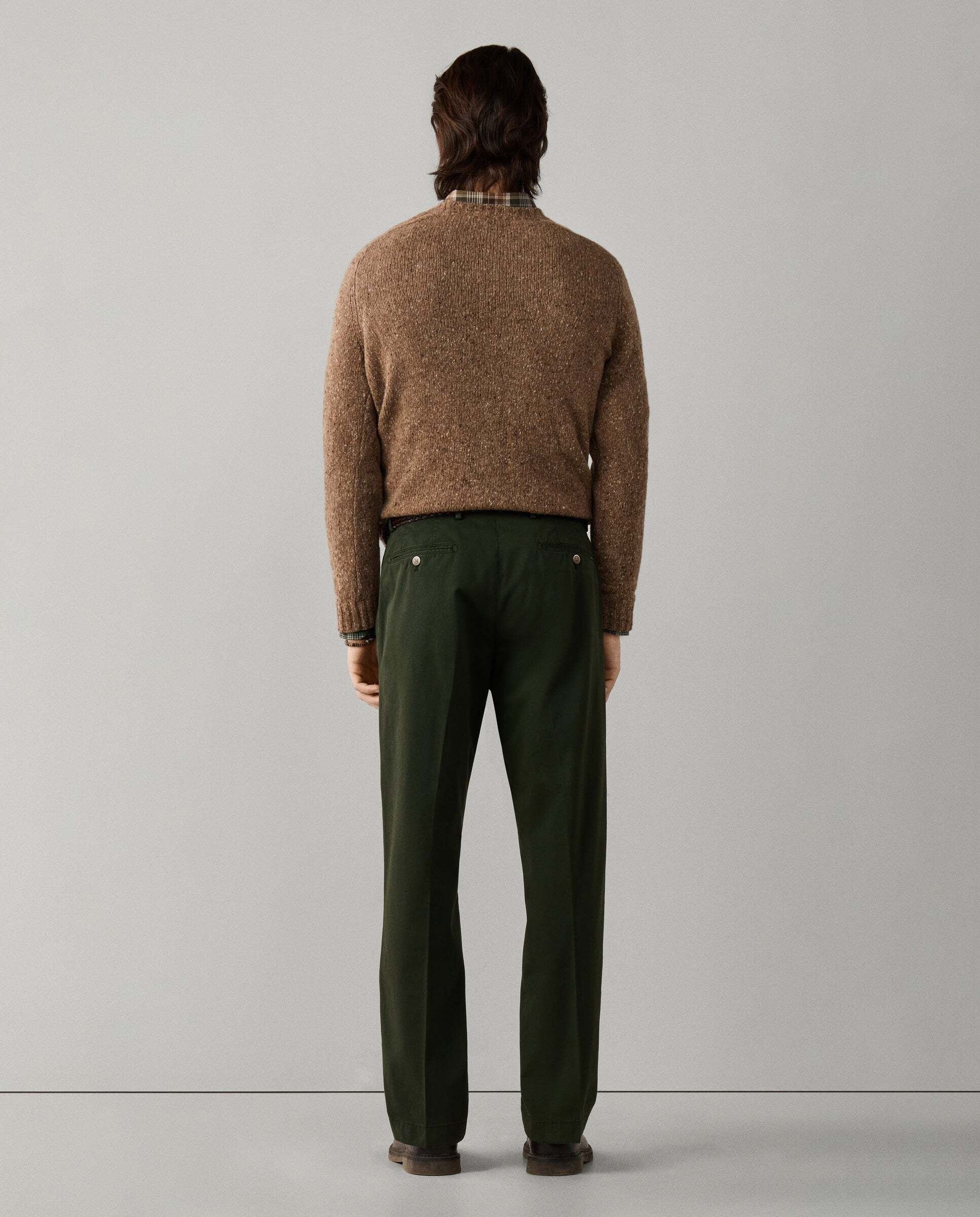Chino sanderson algodón elástico fit tailored - Hackett - Verde Verde-3