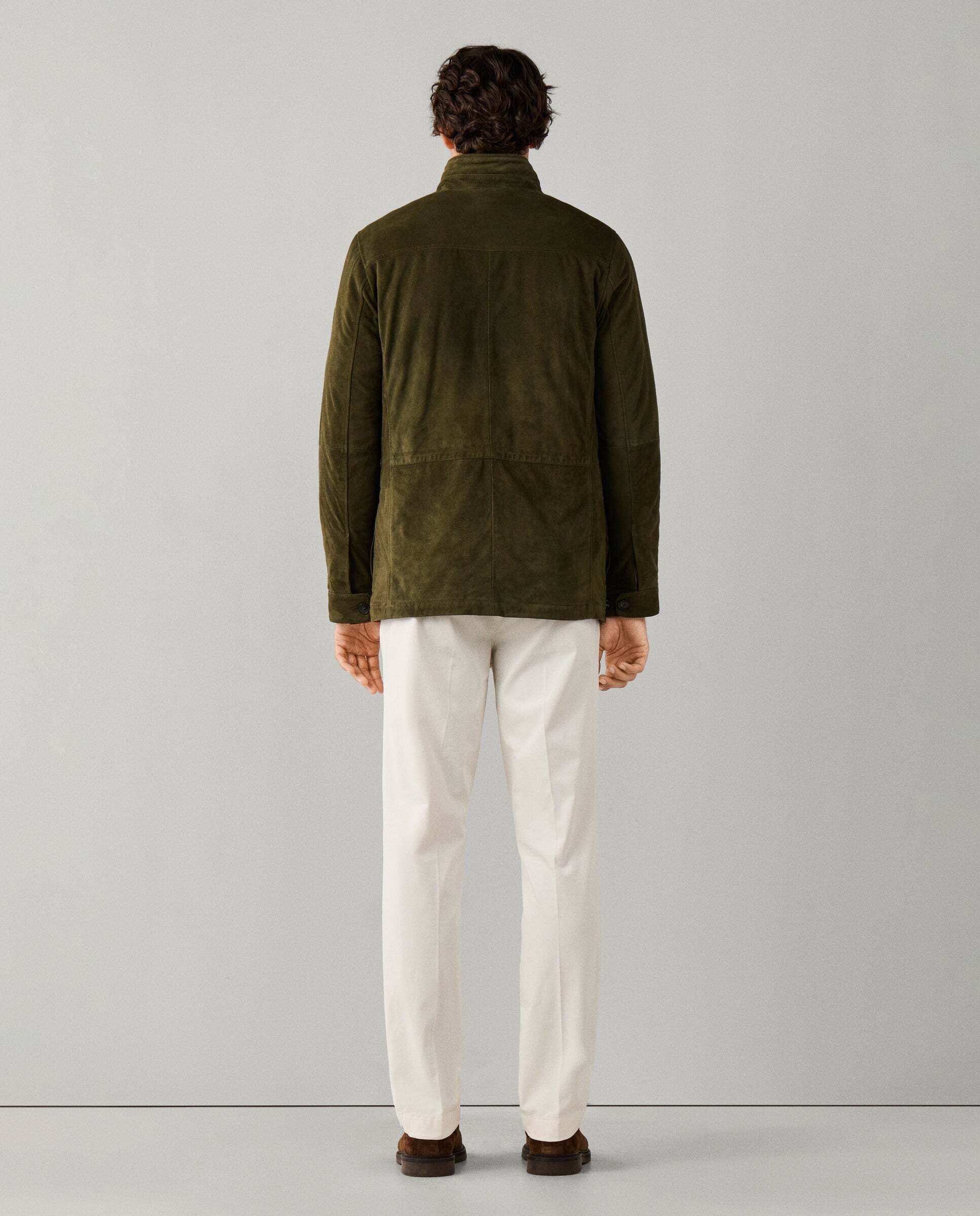 Chaqueta de hombre de ante cuatro bolsillos - Hackett - Verde Verde-3