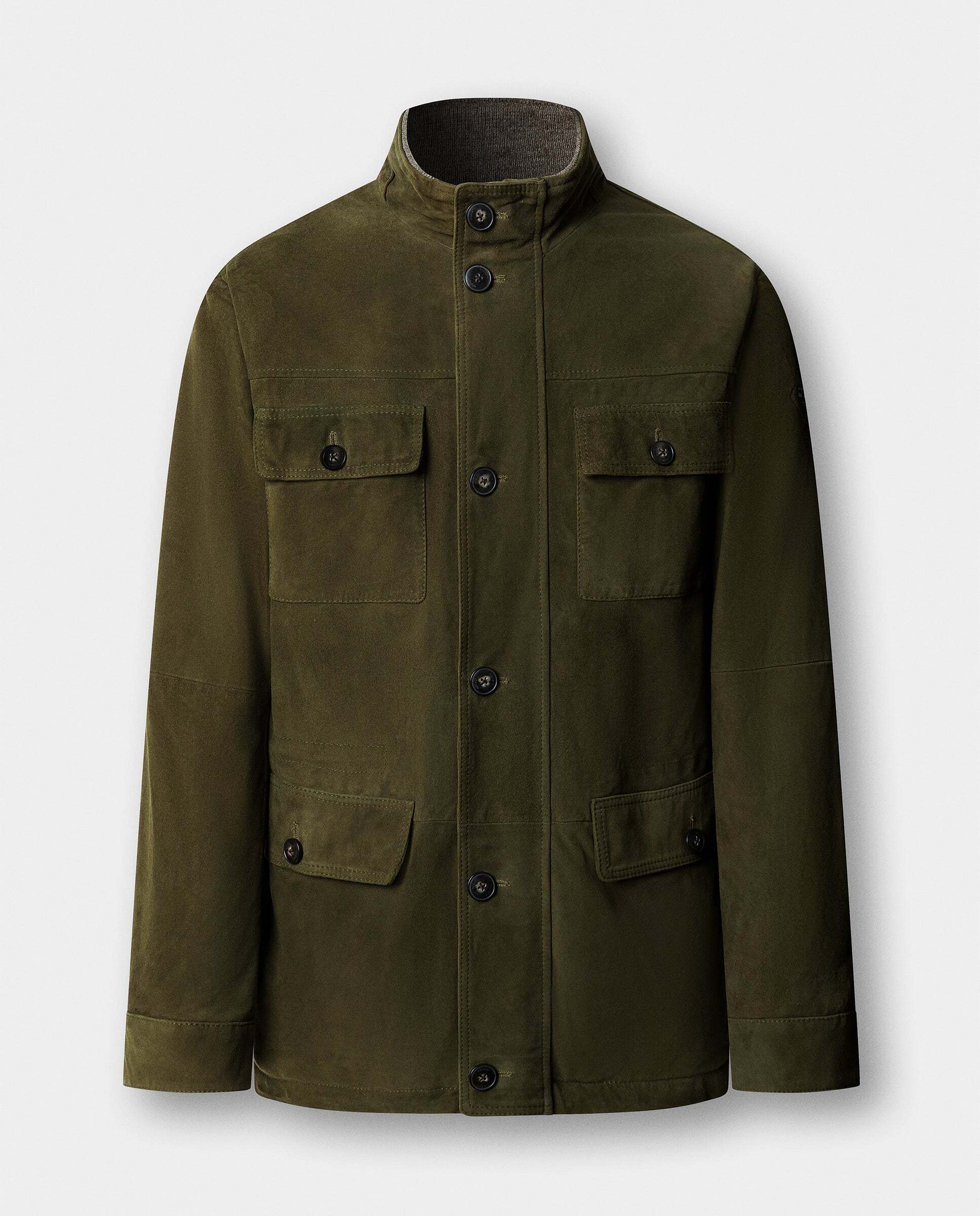 Chaqueta de hombre de ante cuatro bolsillos - Hackett - Verde Verde-6