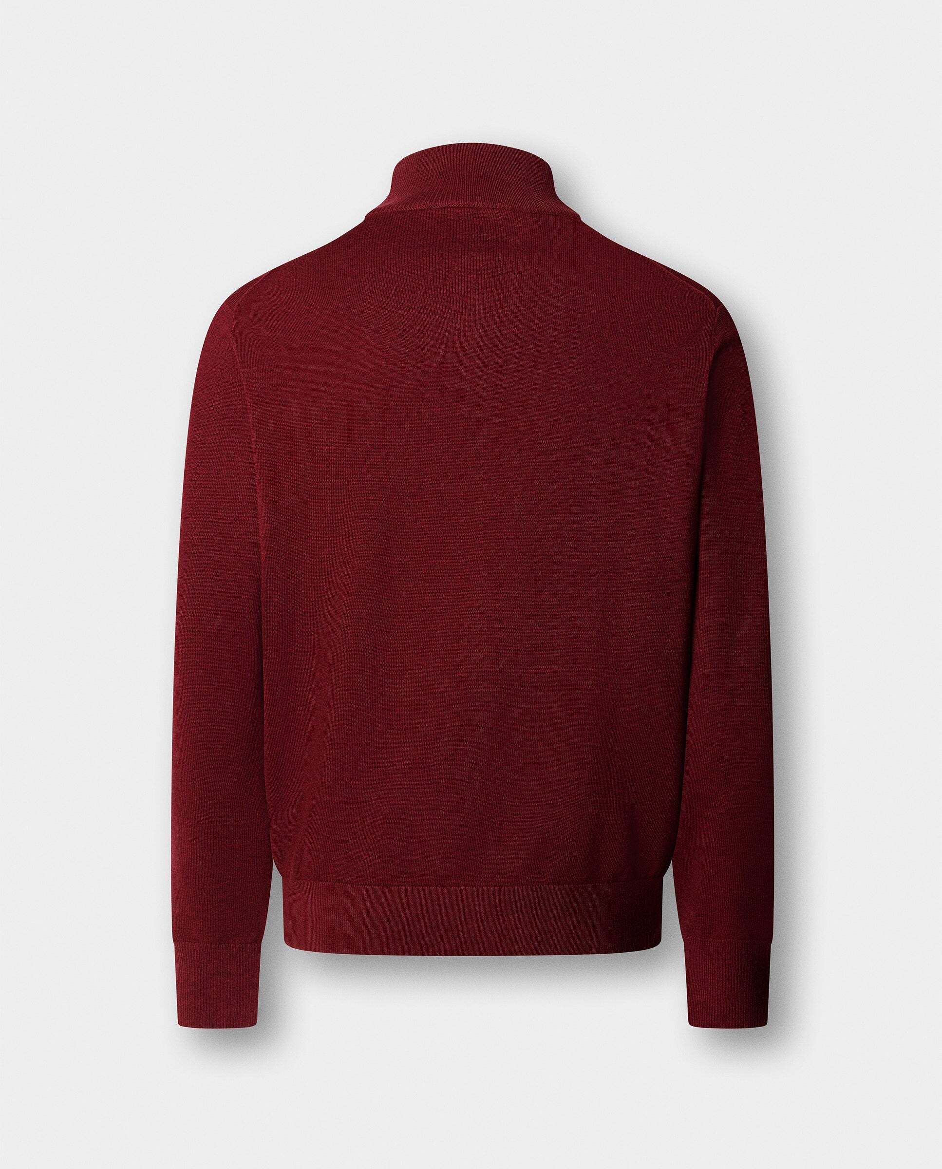 Jersey de hombre con cremallera algodón y logo - Hackett - Rojo Rojo-7