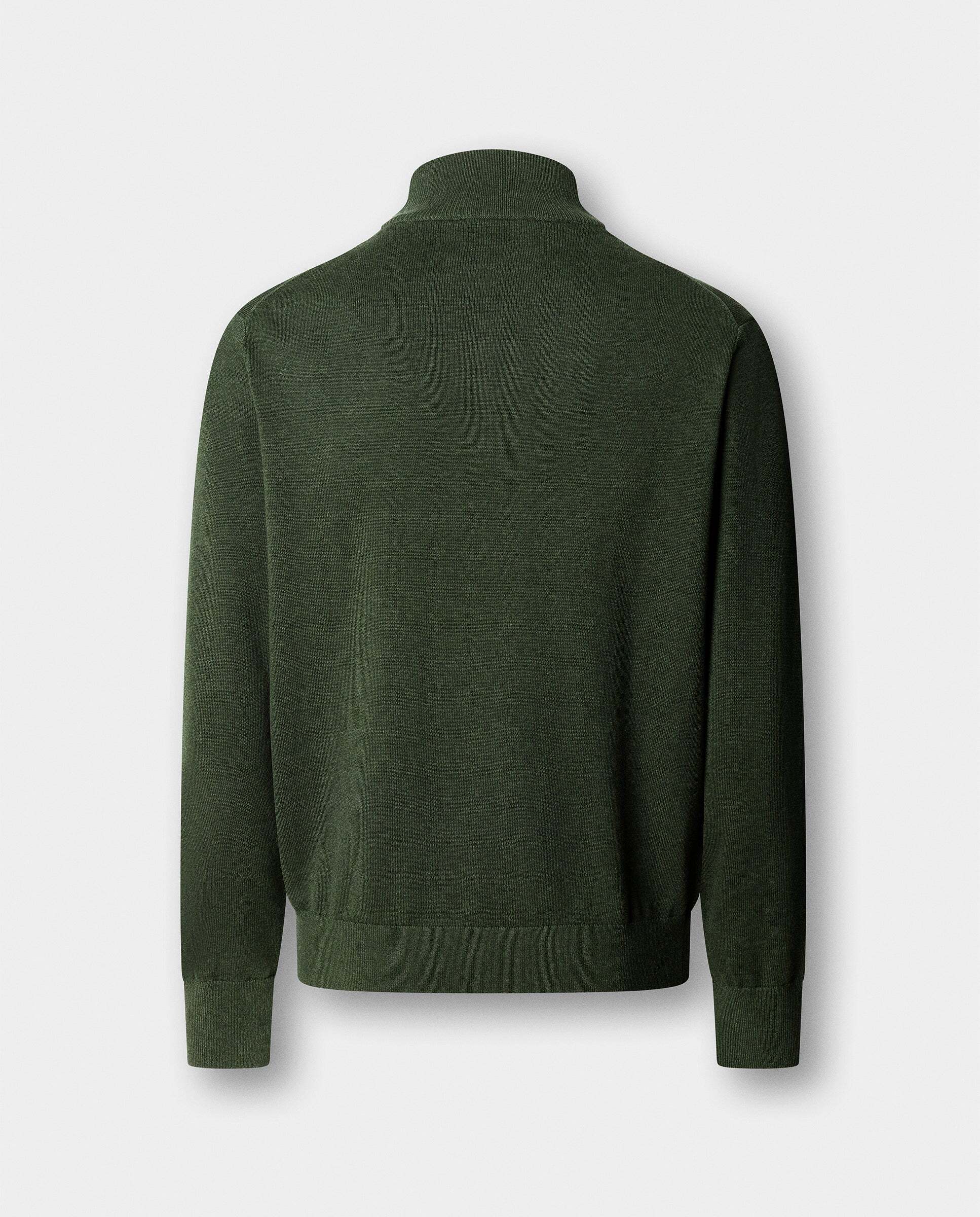 Jersey de hombre con cremallera algodón y logo - Hackett - Verde militar Verde militar-7