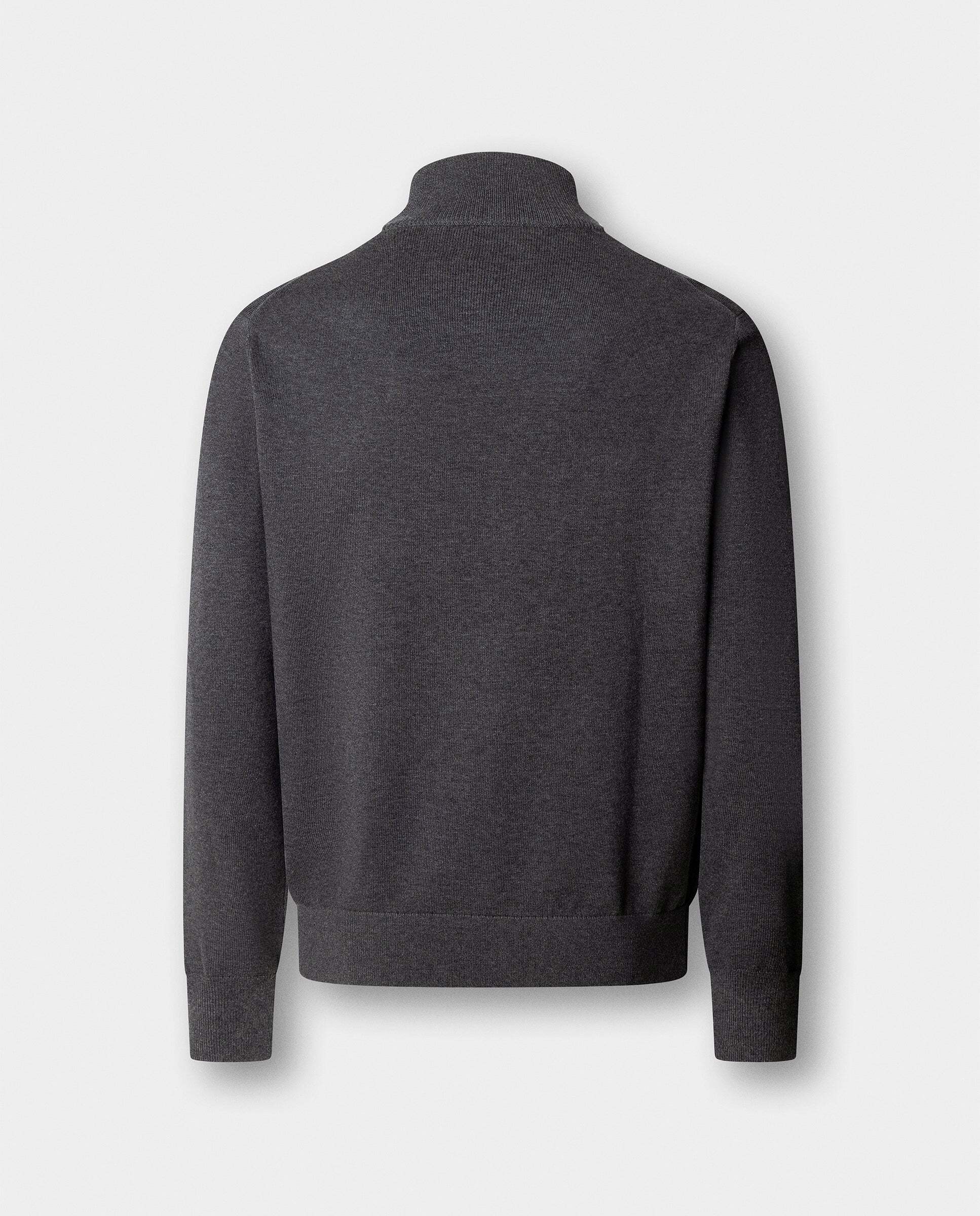 Jersey de hombre con cremallera algodón y logo - Hackett - Gris oscuro Gris oscuro-7