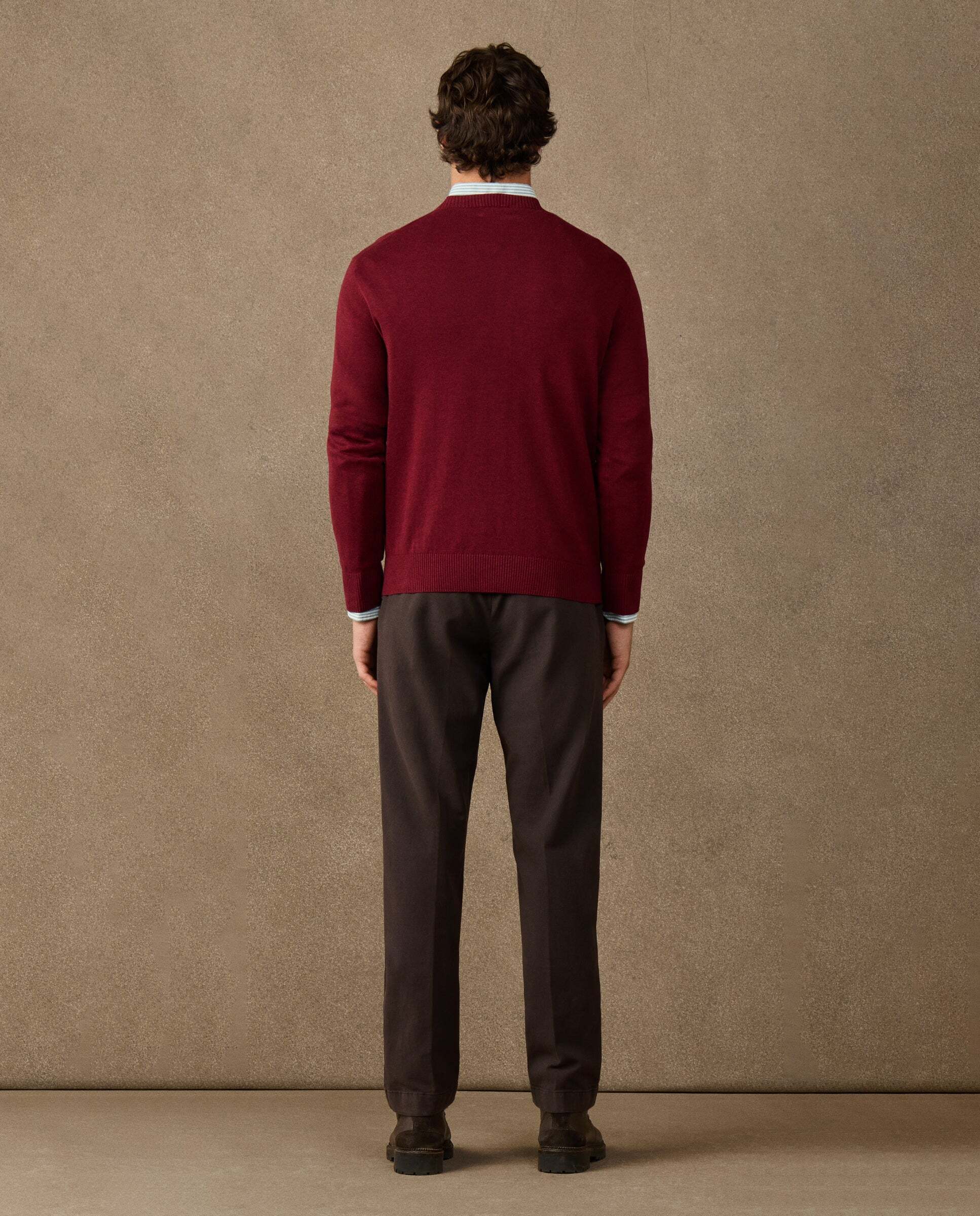 Jersey de hombre cuello redondo algodón con logo - Hackett - Rojo Rojo-3