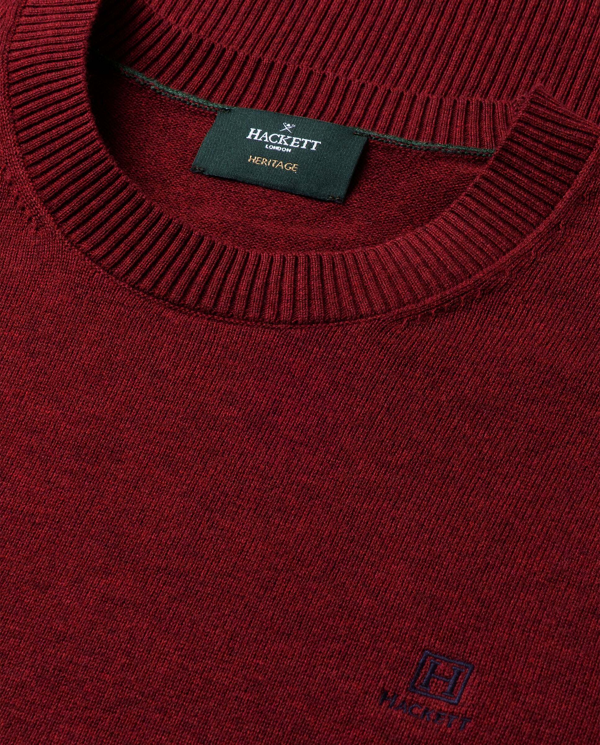 Jersey de hombre cuello redondo algodón con logo - Hackett - Rojo Rojo-5