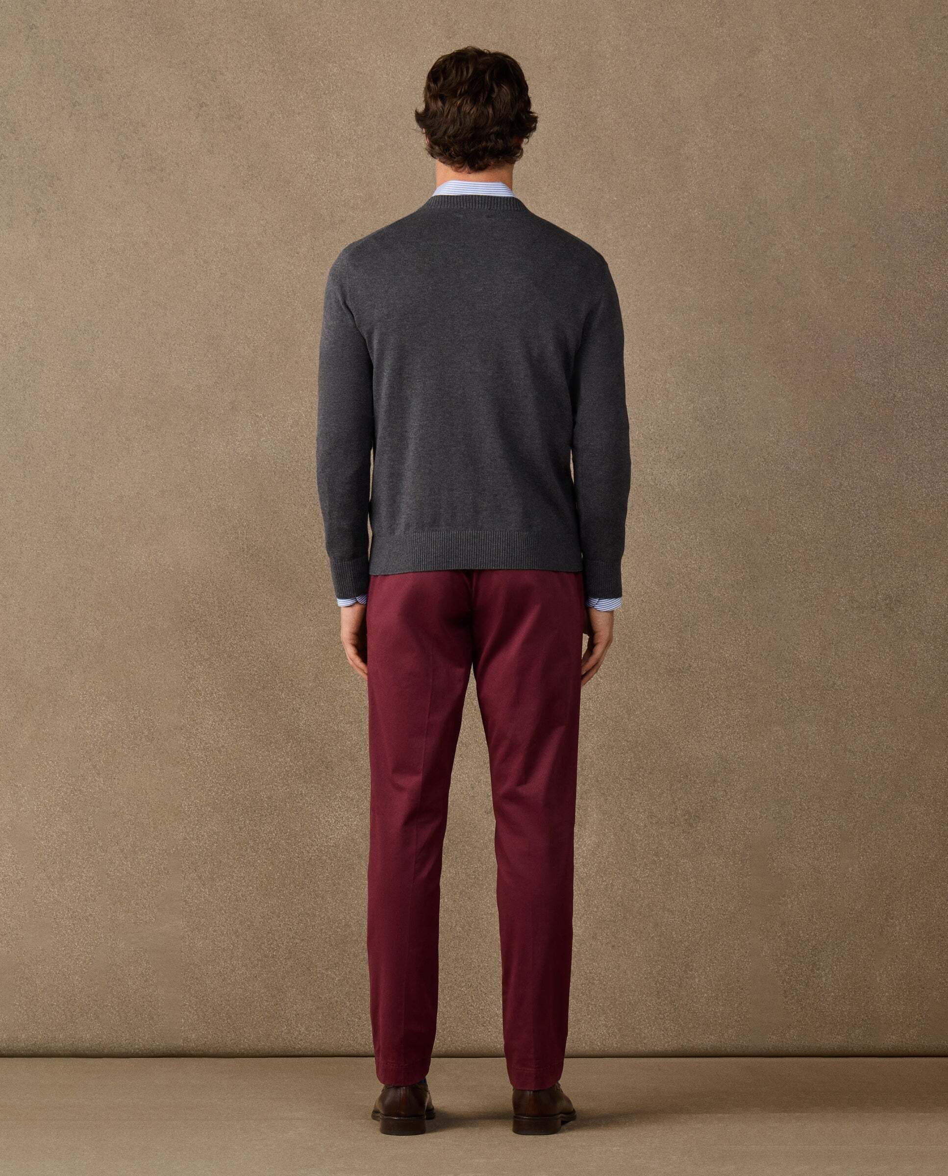 Jersey de hombre cuello redondo algodón con logo - Hackett - Gris oscuro Gris oscuro-3