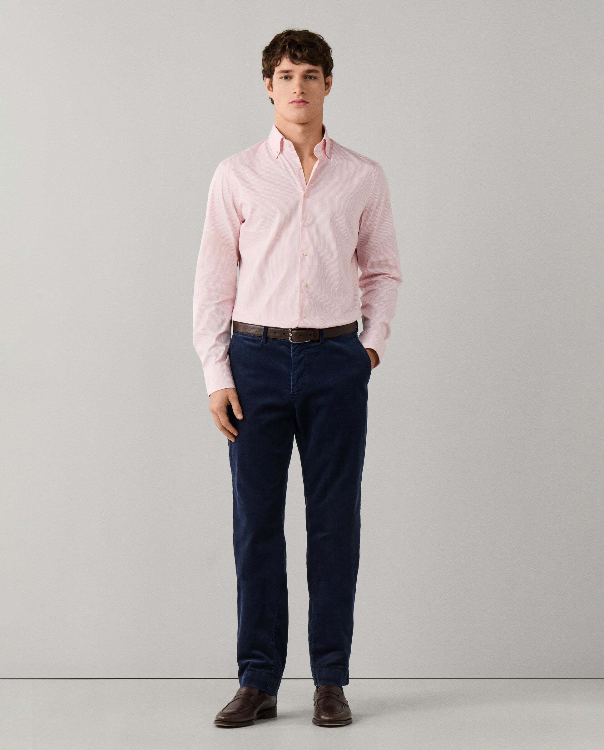 Imagen 2 de Camisa de hombre rayas city deck fit tailored - Hackett - Rosa Rosa