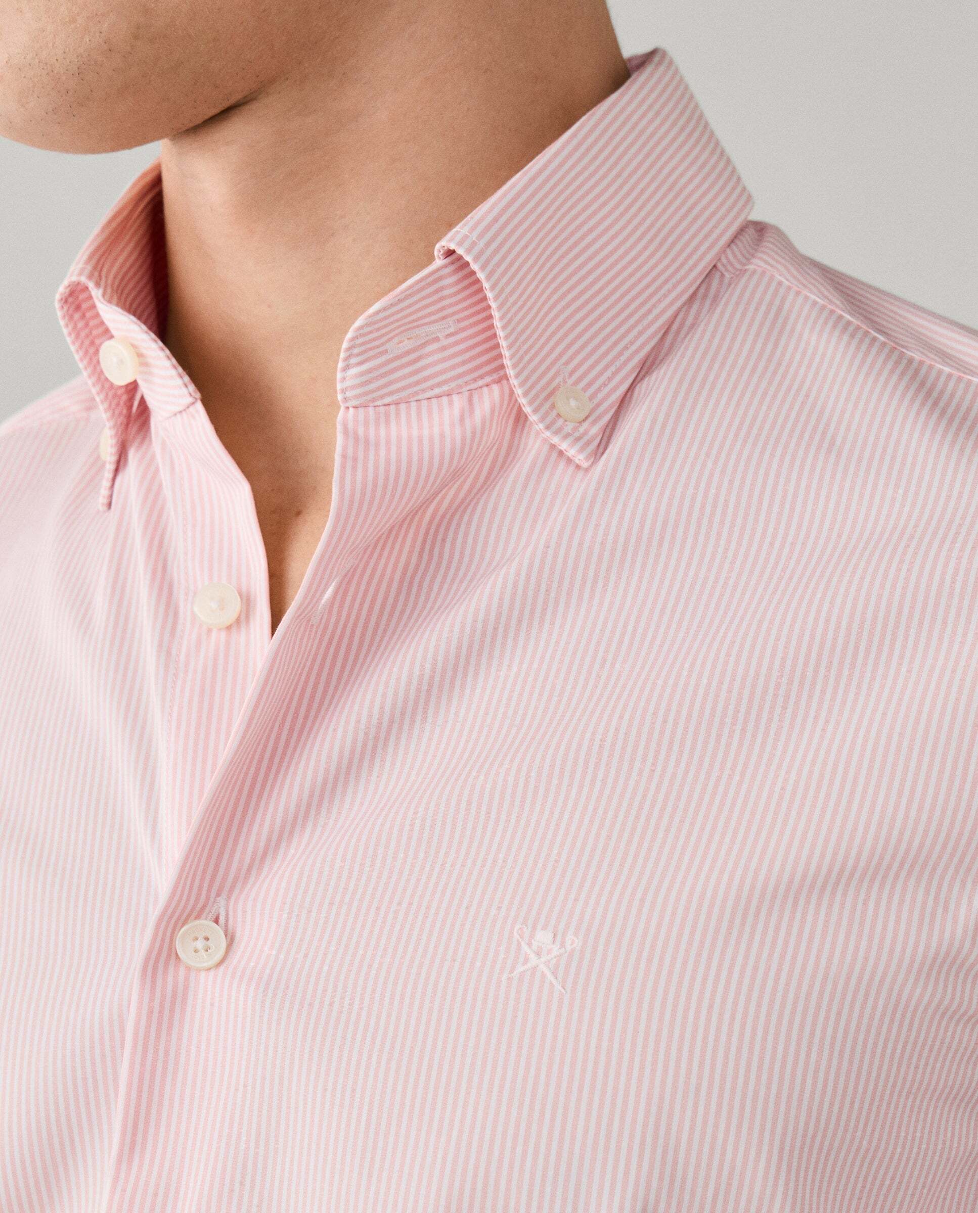Imagen 4 de Camisa de hombre rayas city deck fit tailored - Hackett - Rosa Rosa