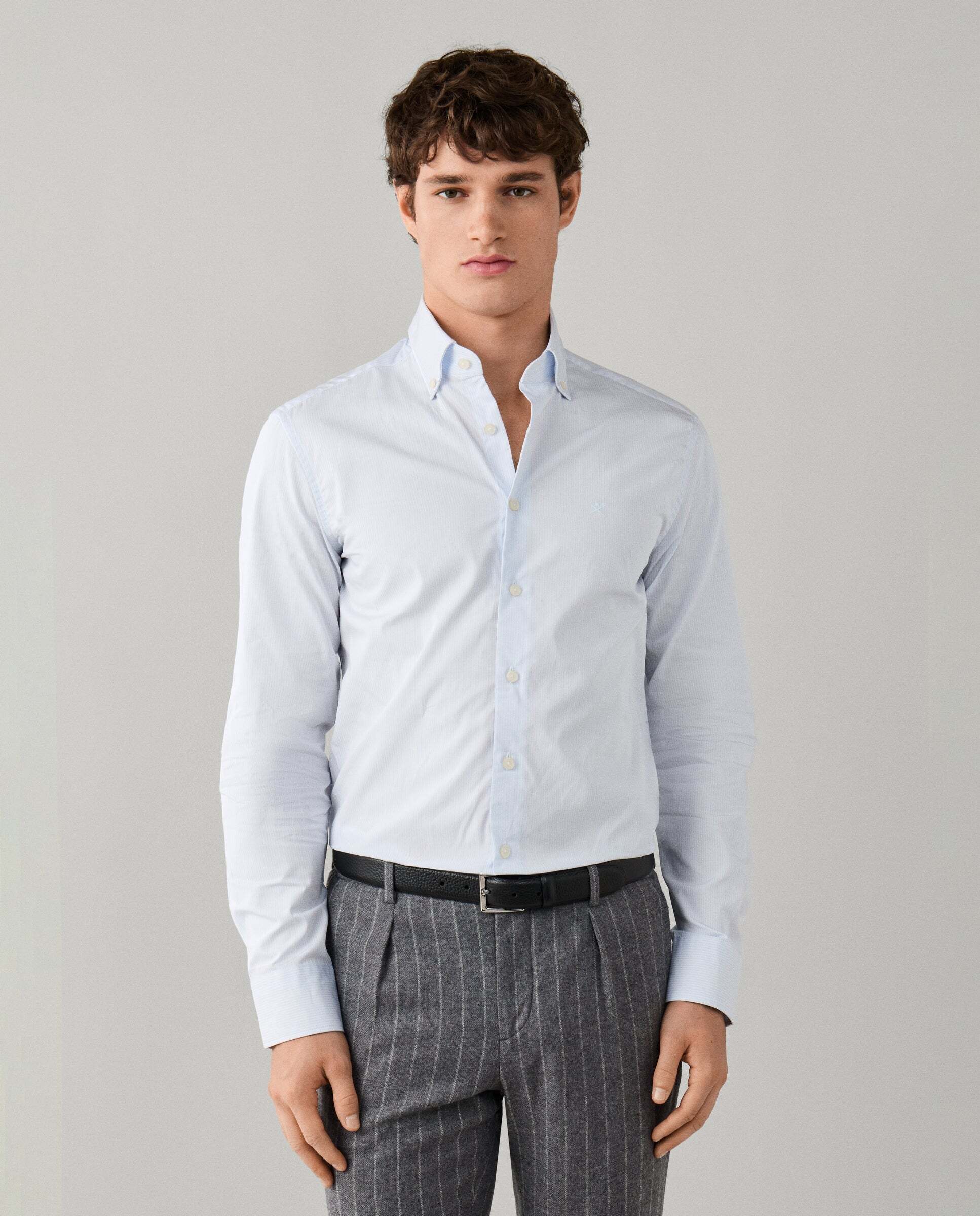 Imagen 1 de Camisa de hombre rayas city deck fit tailored - Hackett - Azul claro Azul claro